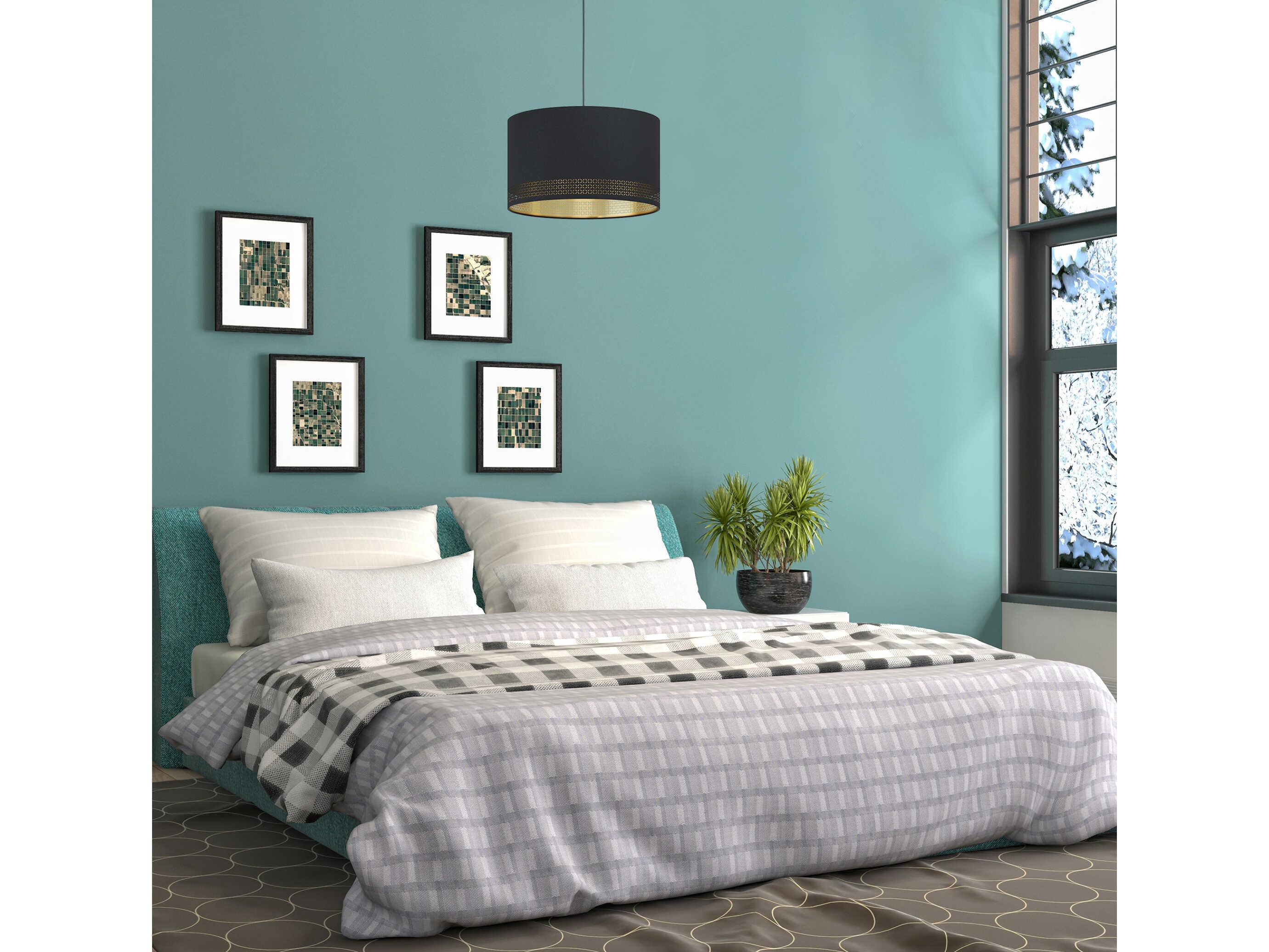 Eglo Esteperra 1-Light Black Drum Pendant