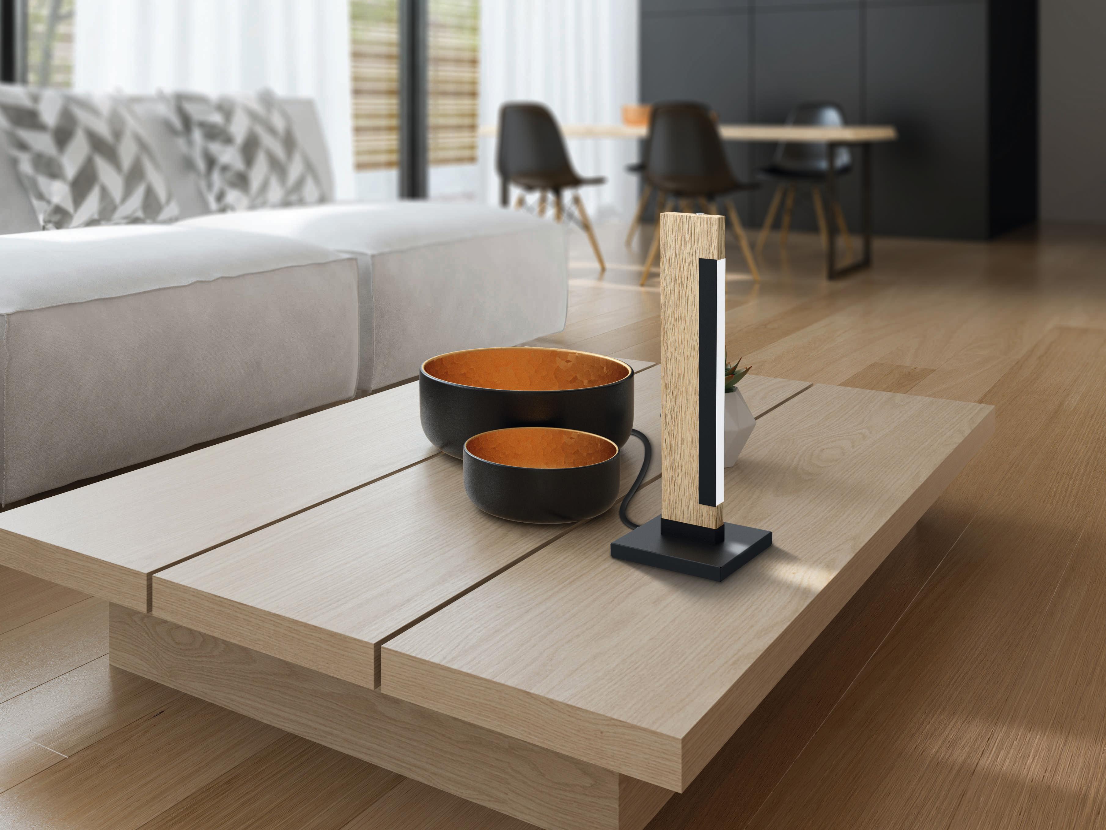 Eglo Camacho Black Wood Brown Table Lamp