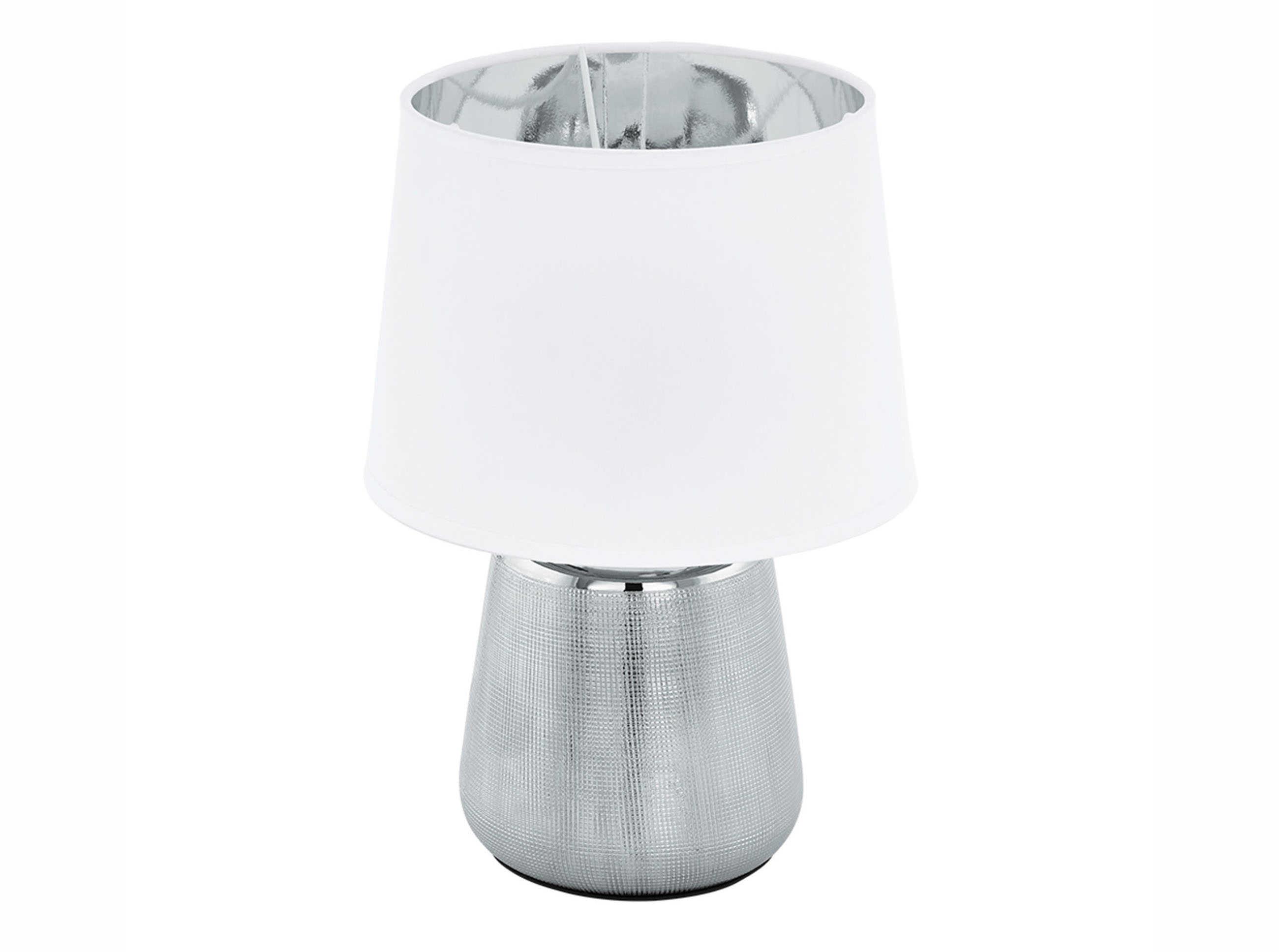 Eglo Manalba Silver White Fabric Table Lamp