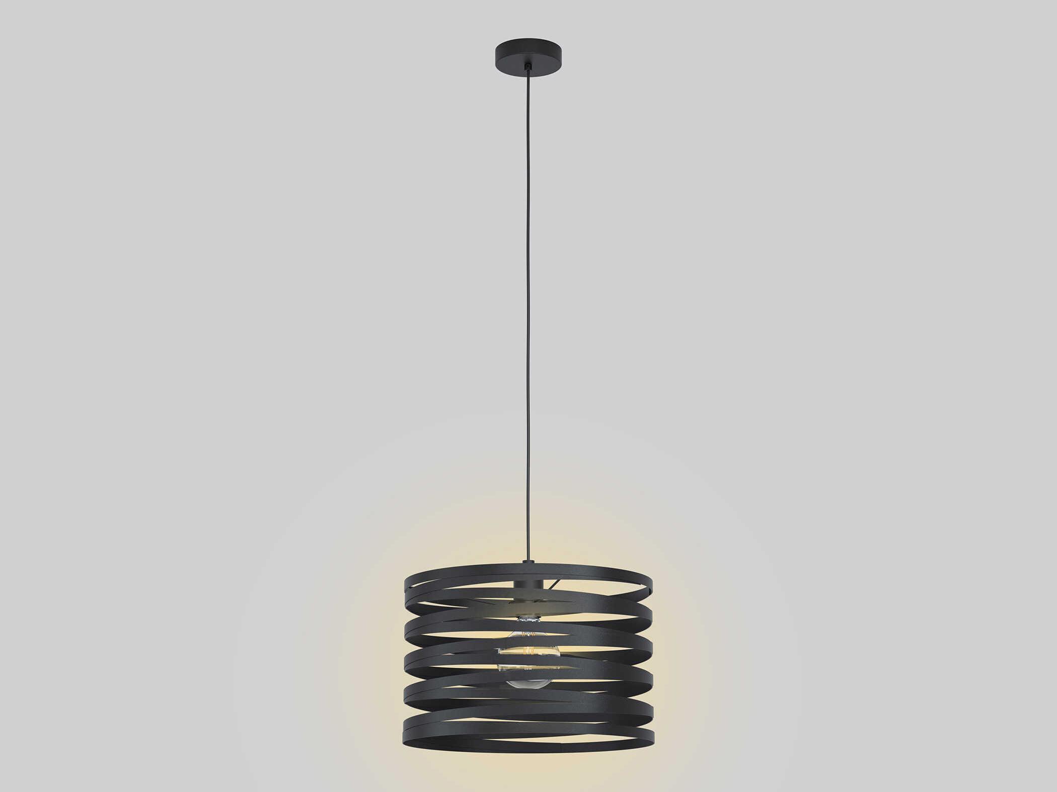 Eglo Cremella 1-Light Black Drum Pendant