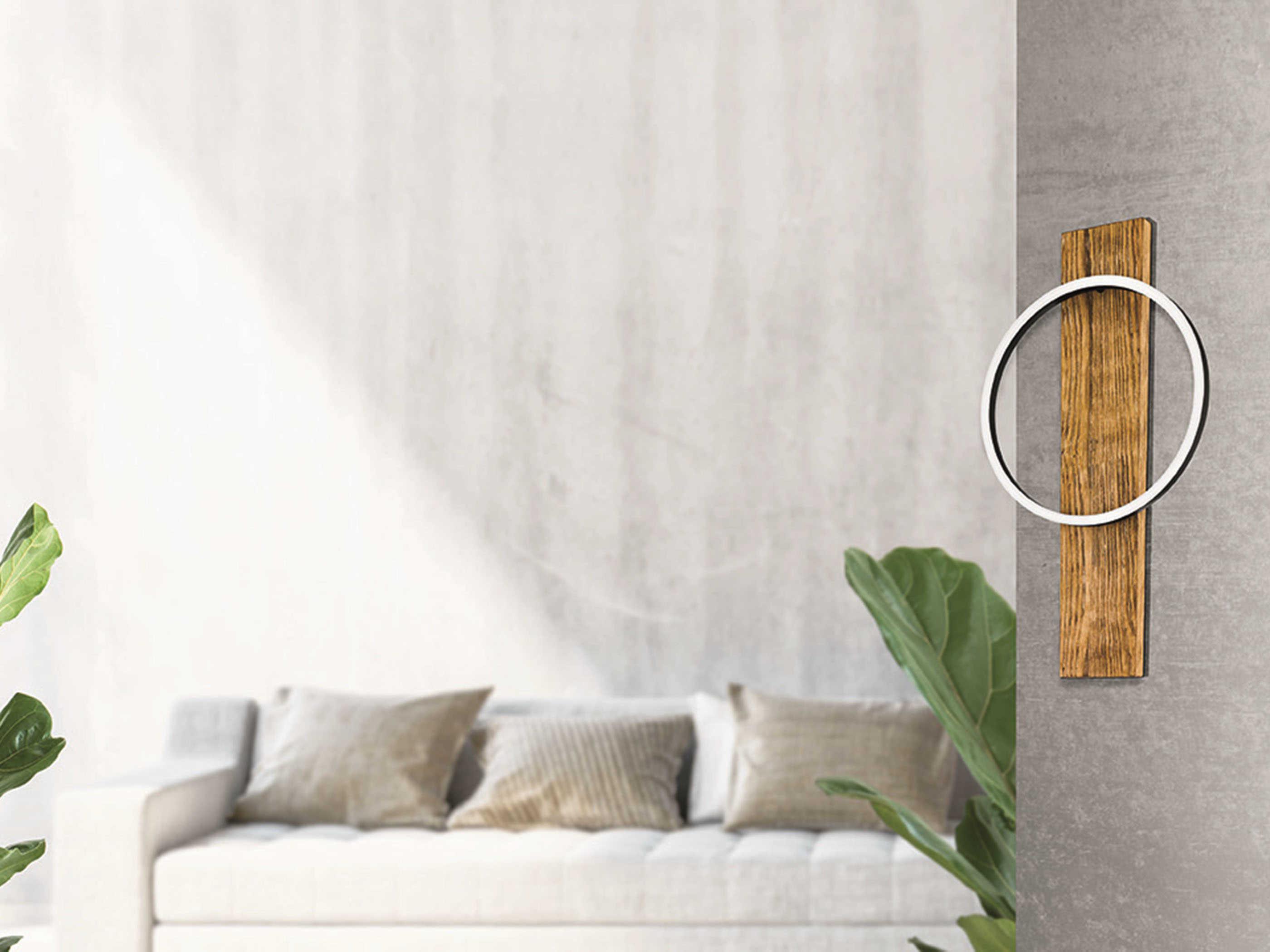 Eglo Boyal 1-Light Brushed Pine Wood Round Flush Mount