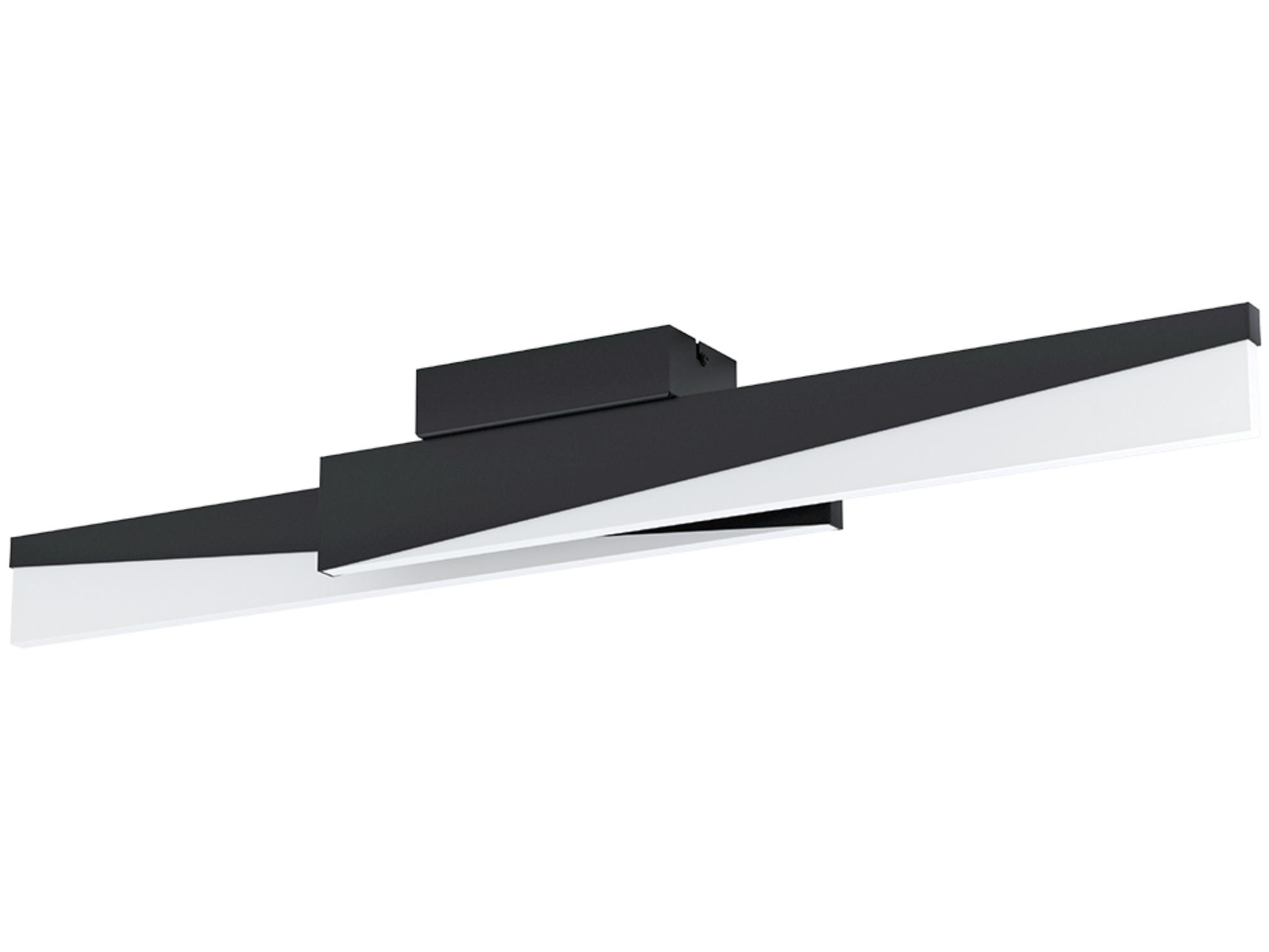 Eglo Isidro 1-Light Structured Black Linear Flush Mount