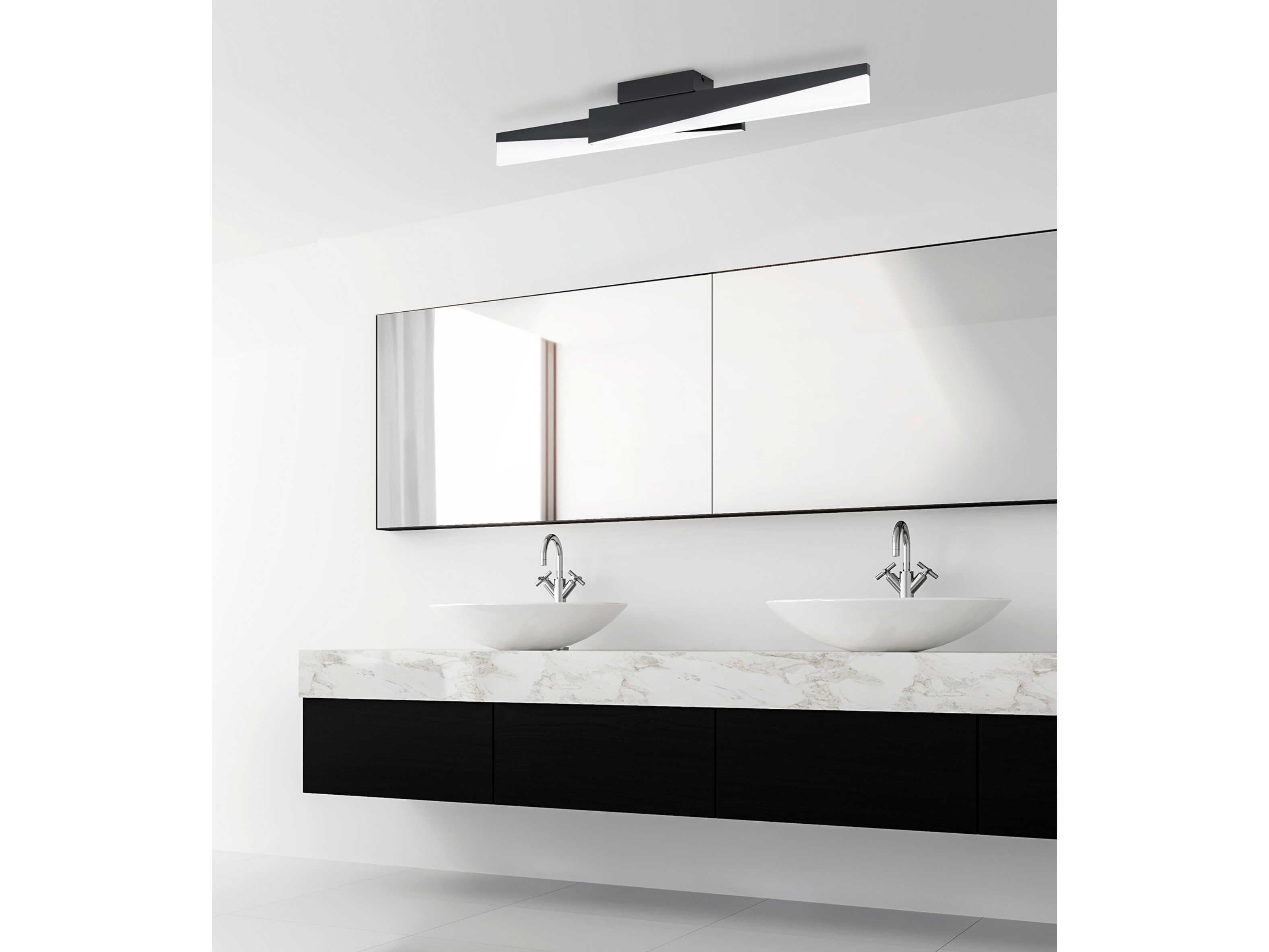Eglo Isidro 1-Light Structured Black Linear Flush Mount