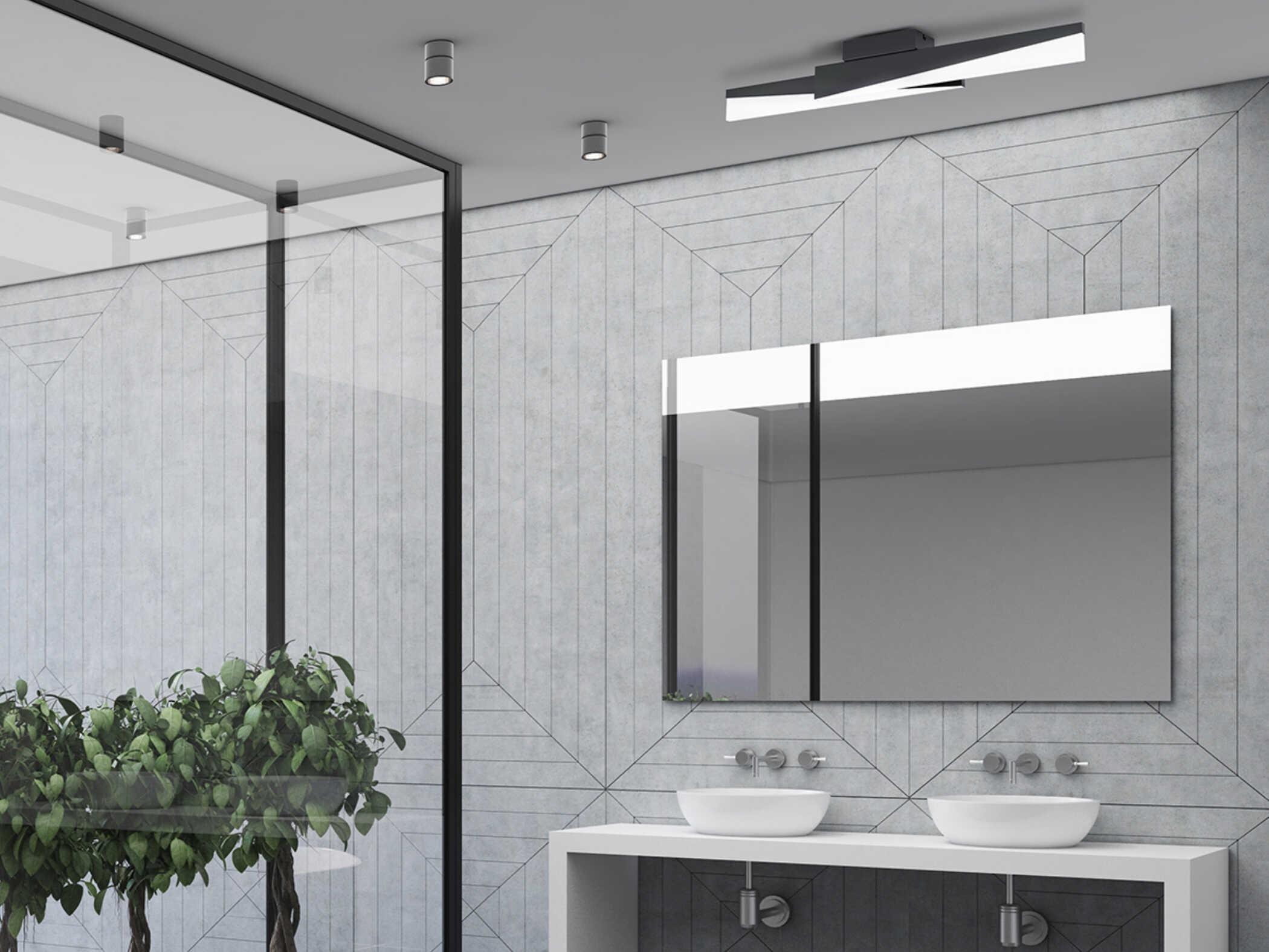 Eglo Isidro 1-Light Structured Black Linear Flush Mount