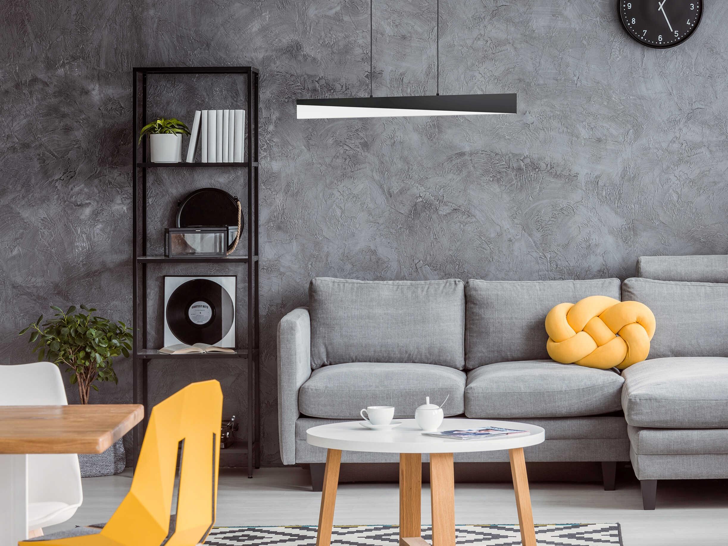 Eglo Isidro 1-Light Structured Black Linear Island Pendant