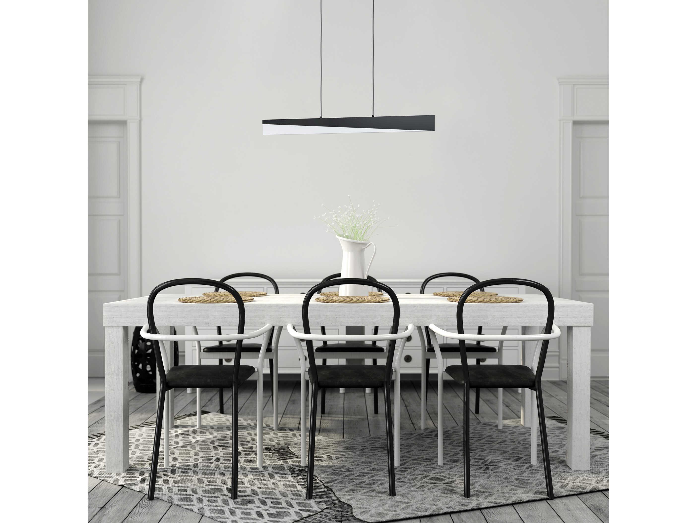 Eglo Isidro 1-Light Structured Black Linear Island Pendant
