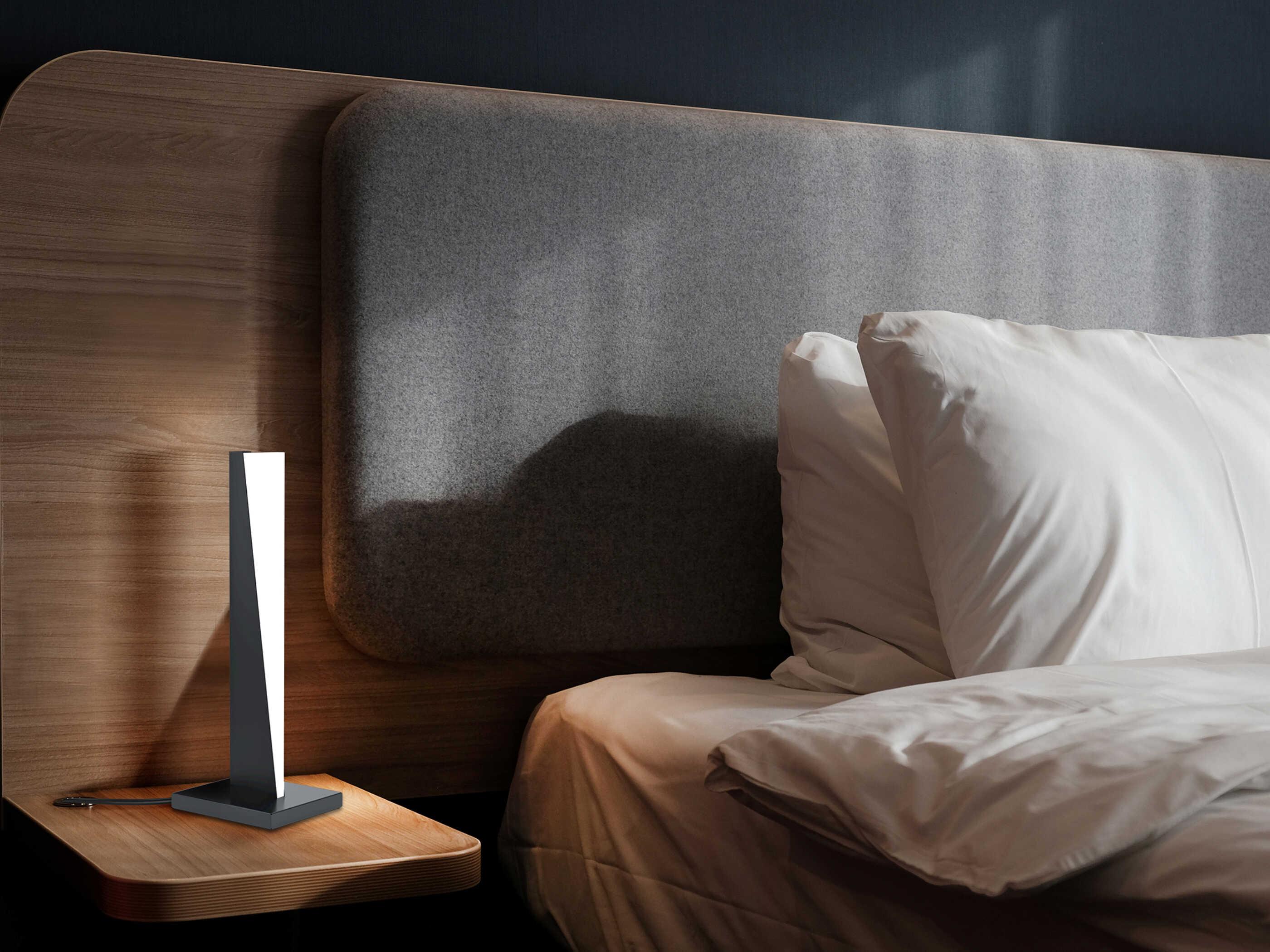 Eglo Isidro Structured Black White Acrylic Table Lamp