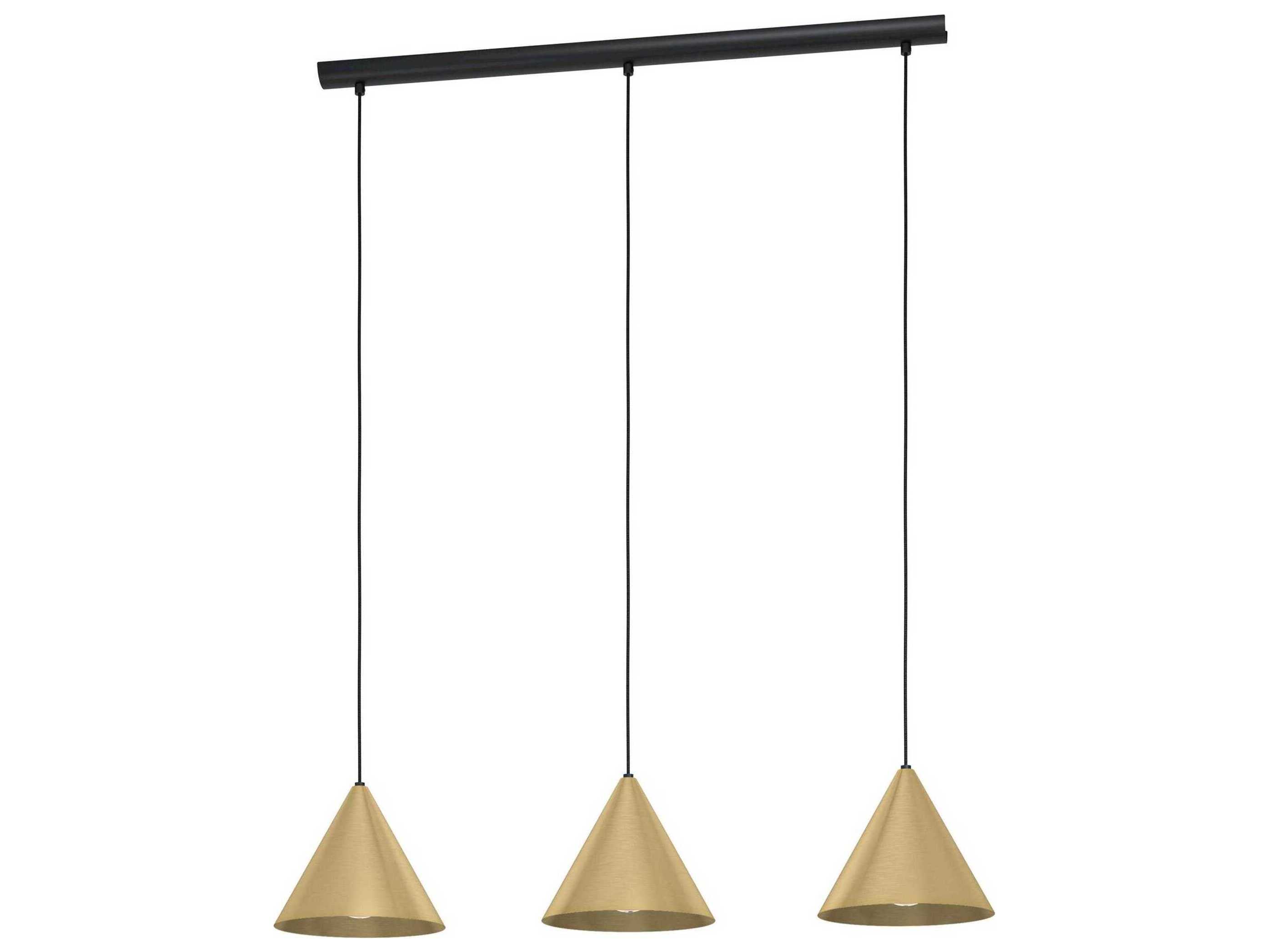 Eglo Narices 3-Light Structured Black Brass Island Pendant