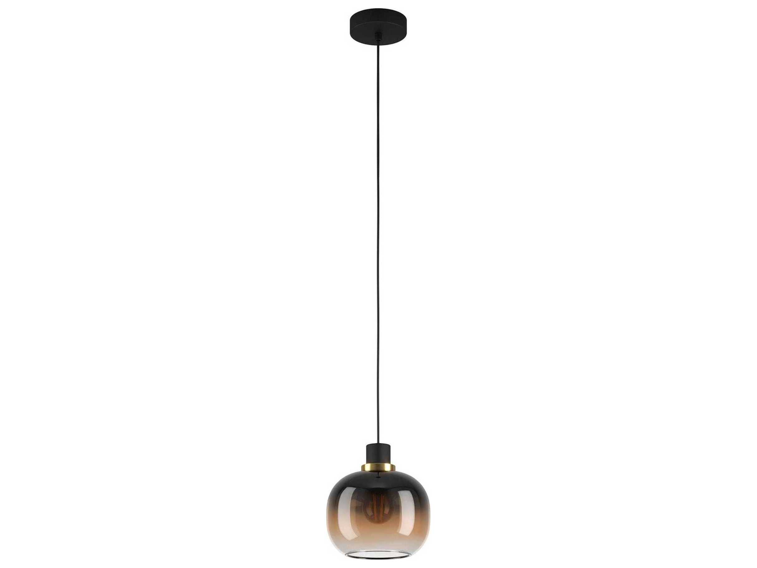 Eglo Oilella 1-Light Structured Black Globe Mini Pendant