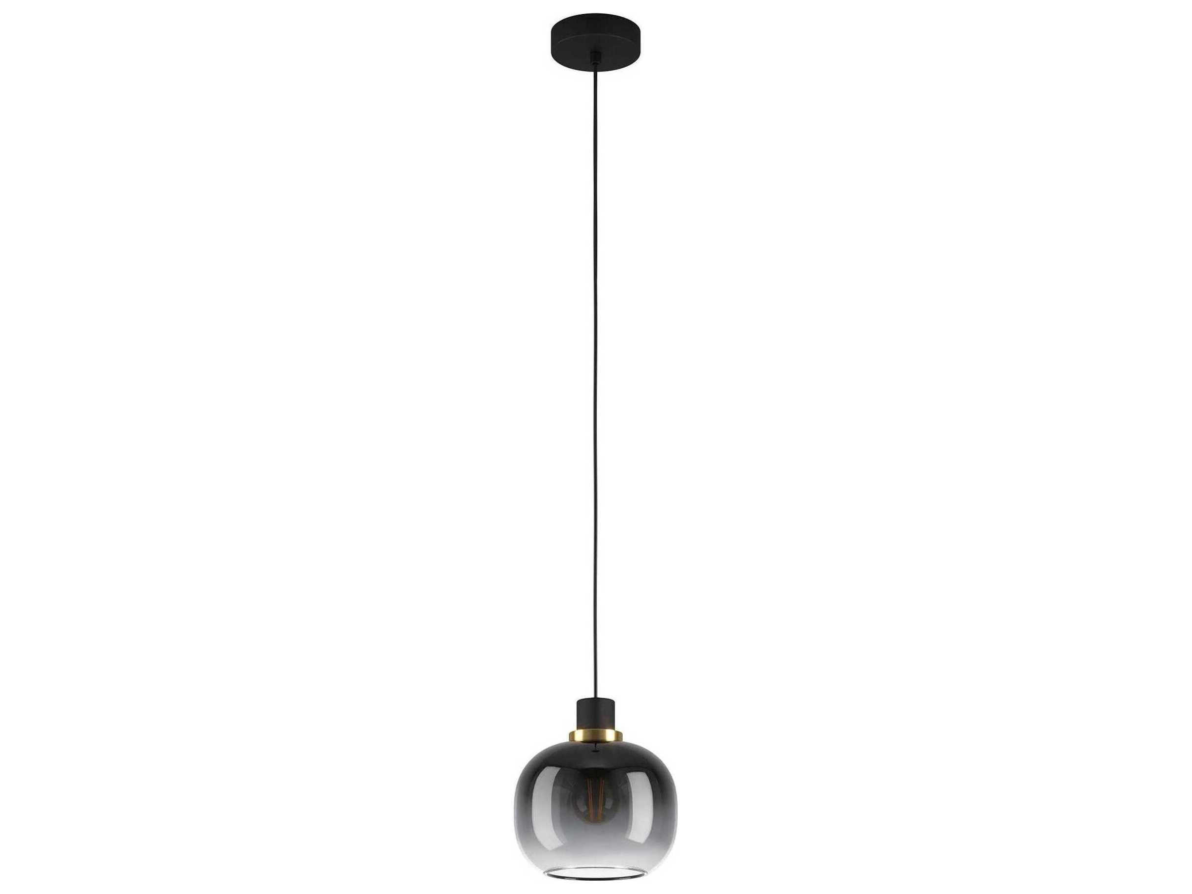 Eglo Oilella 1-Light Structured Black Globe Mini Pendant
