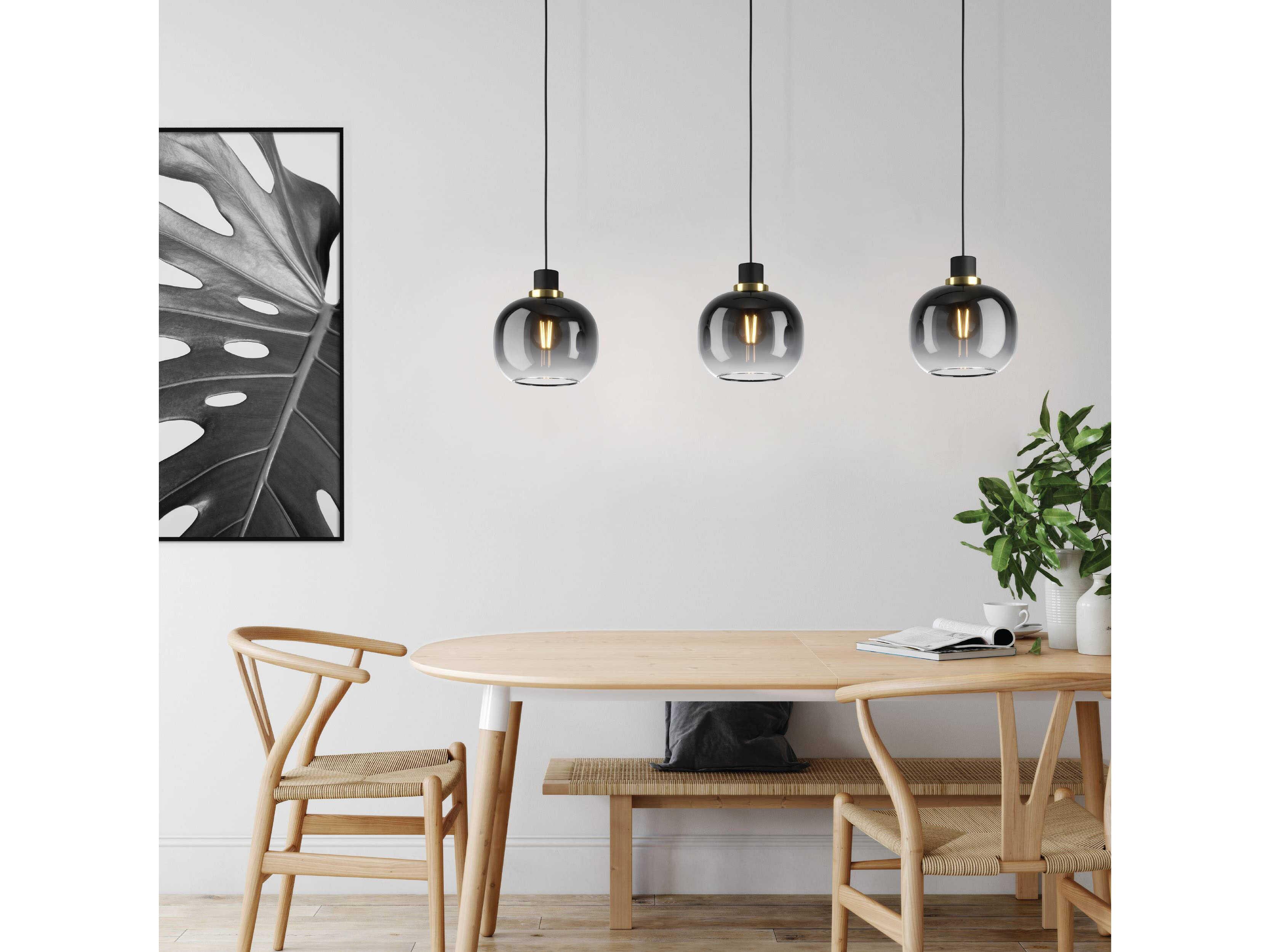 Eglo Oilella 1-Light Structured Black Globe Mini Pendant