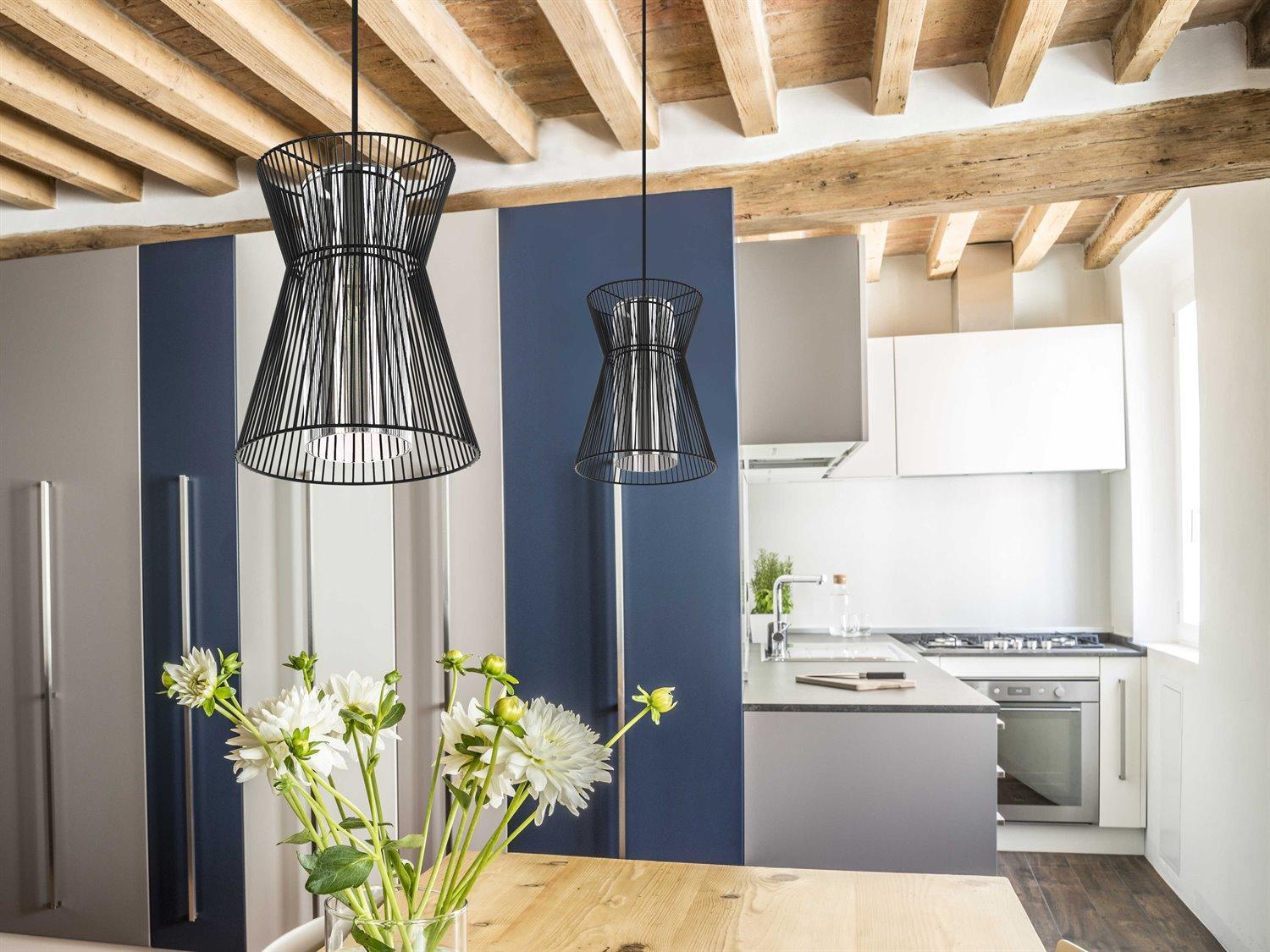 Eglo Maseta 1-Light Structured Black Mini Pendant