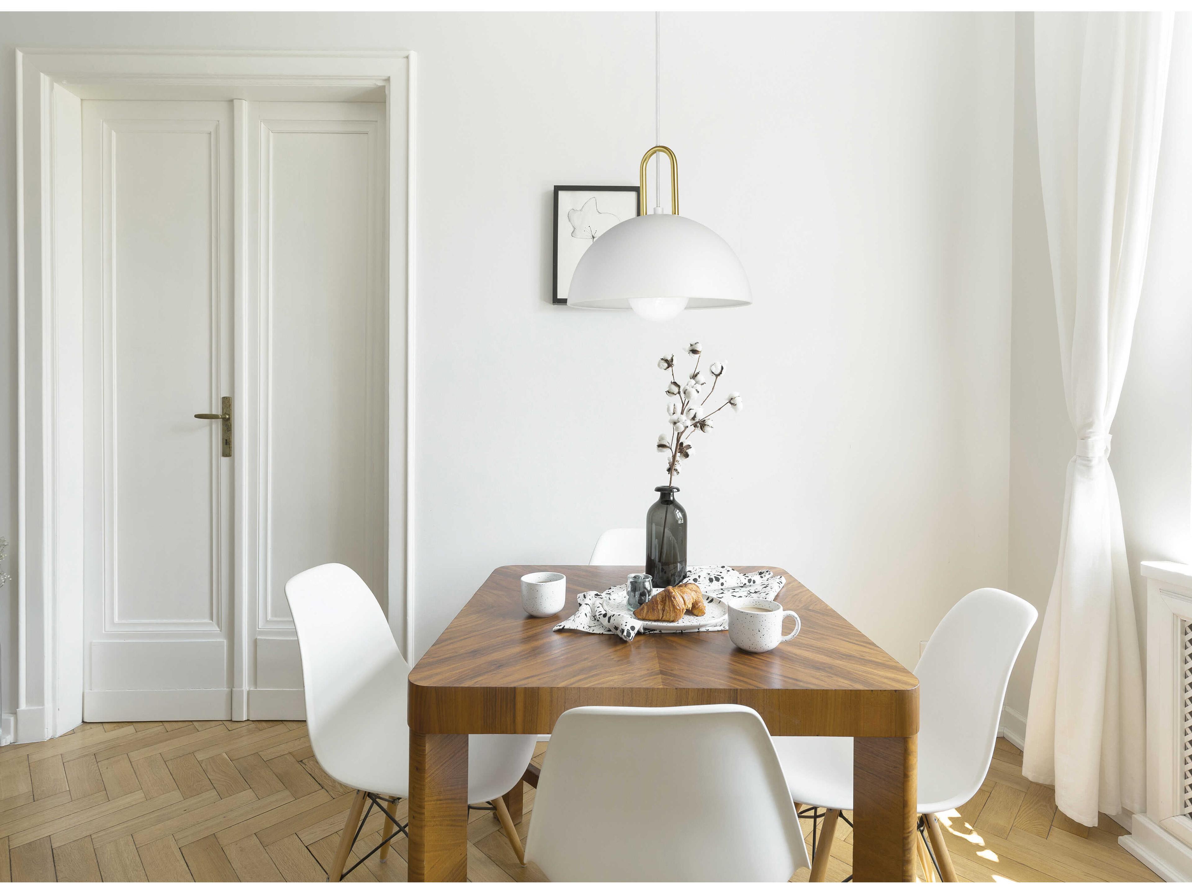 Eglo Calmanera 1-Light White Dome Pendant