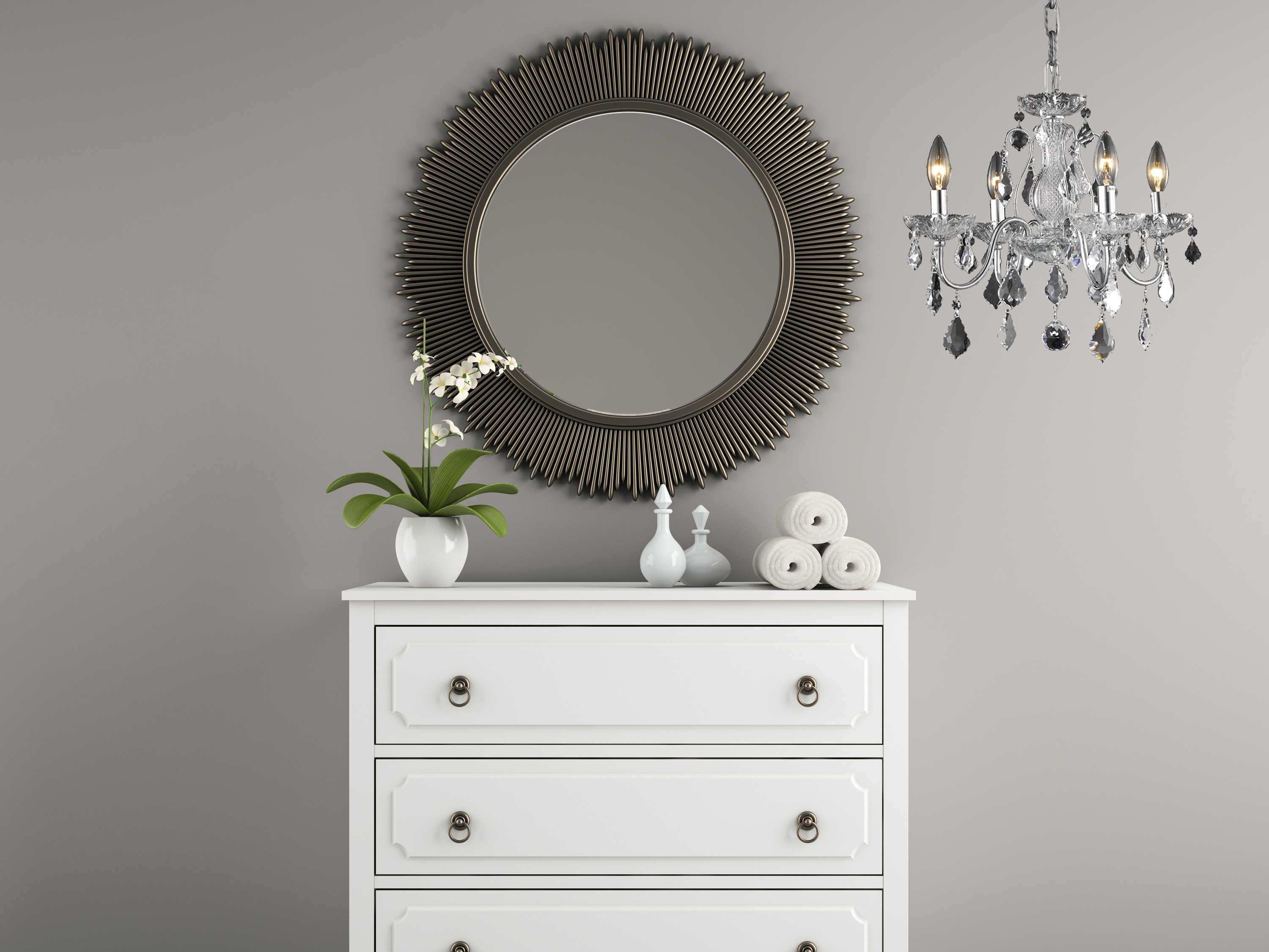 Elegant Lighting Calista 4-Light Chrome Crystal Candelabra Chandelier