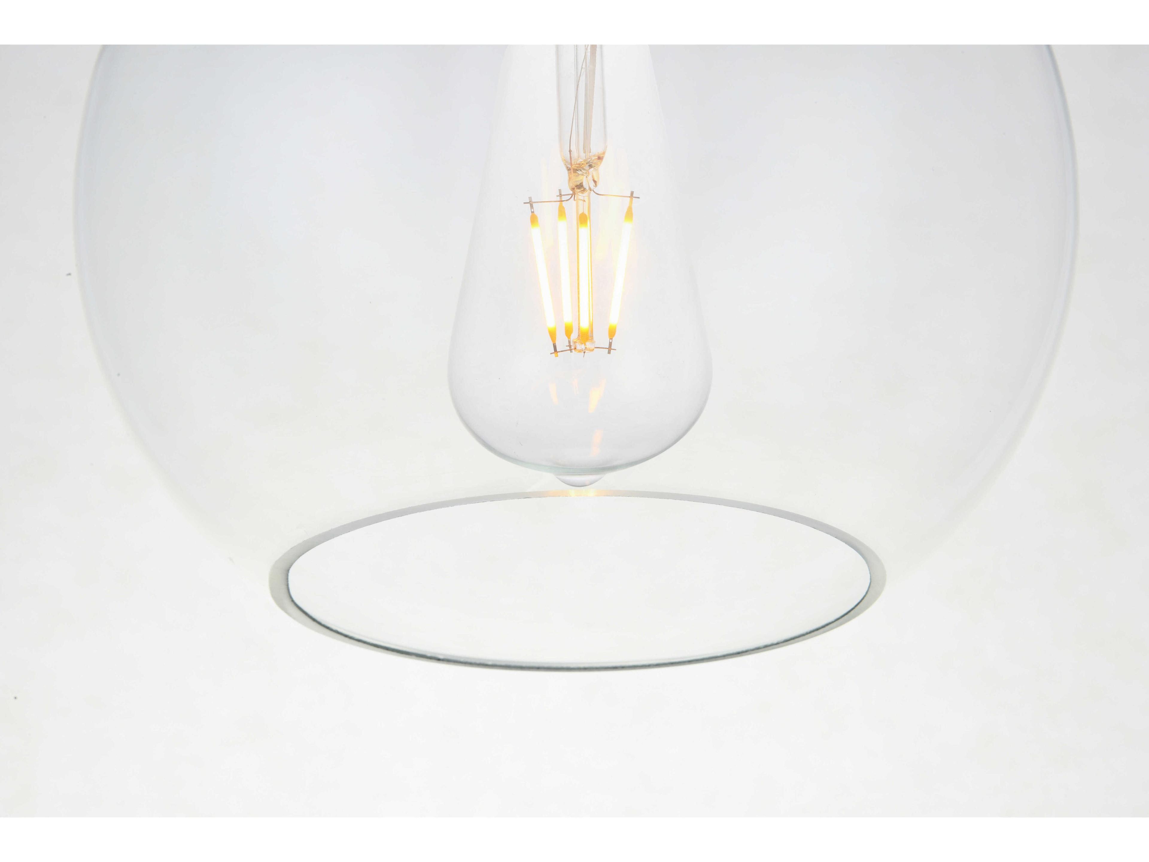 Elegant Lighting Baxter 1-Light Black Glass Globe Semi Flush Mount