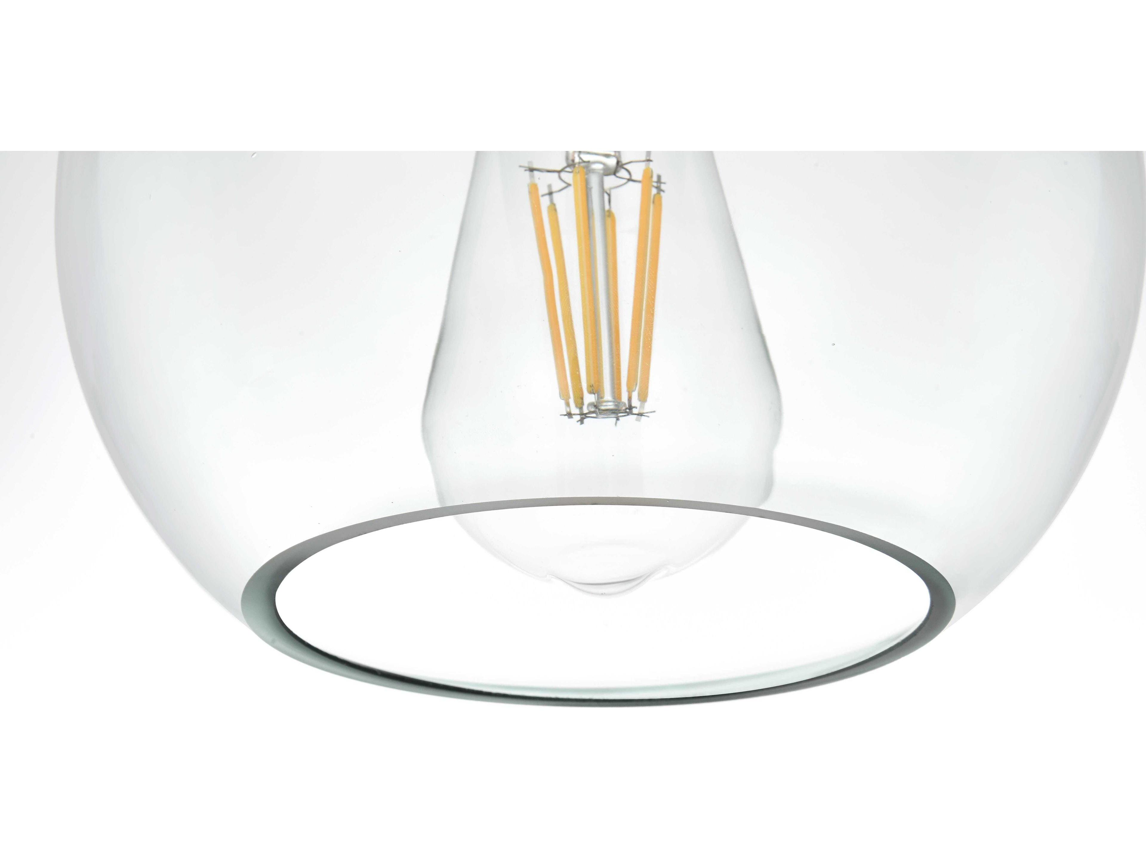 Elegant Lighting Baxter 1-Light Satin Gold Globe Semi Flush Mount