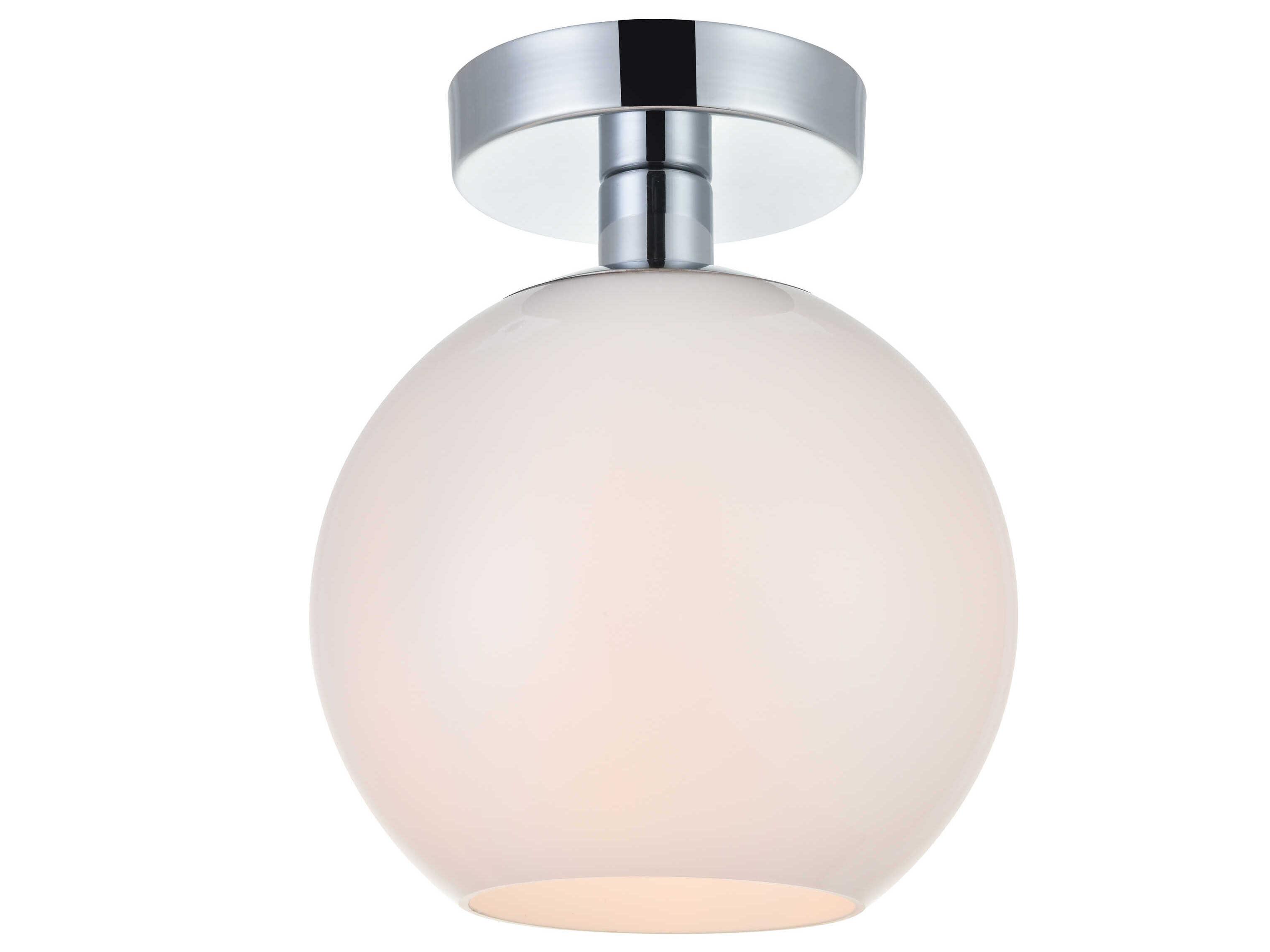 Elegant Lighting Baxter 1-Light Chrome Glass Globe Semi Flush Mount