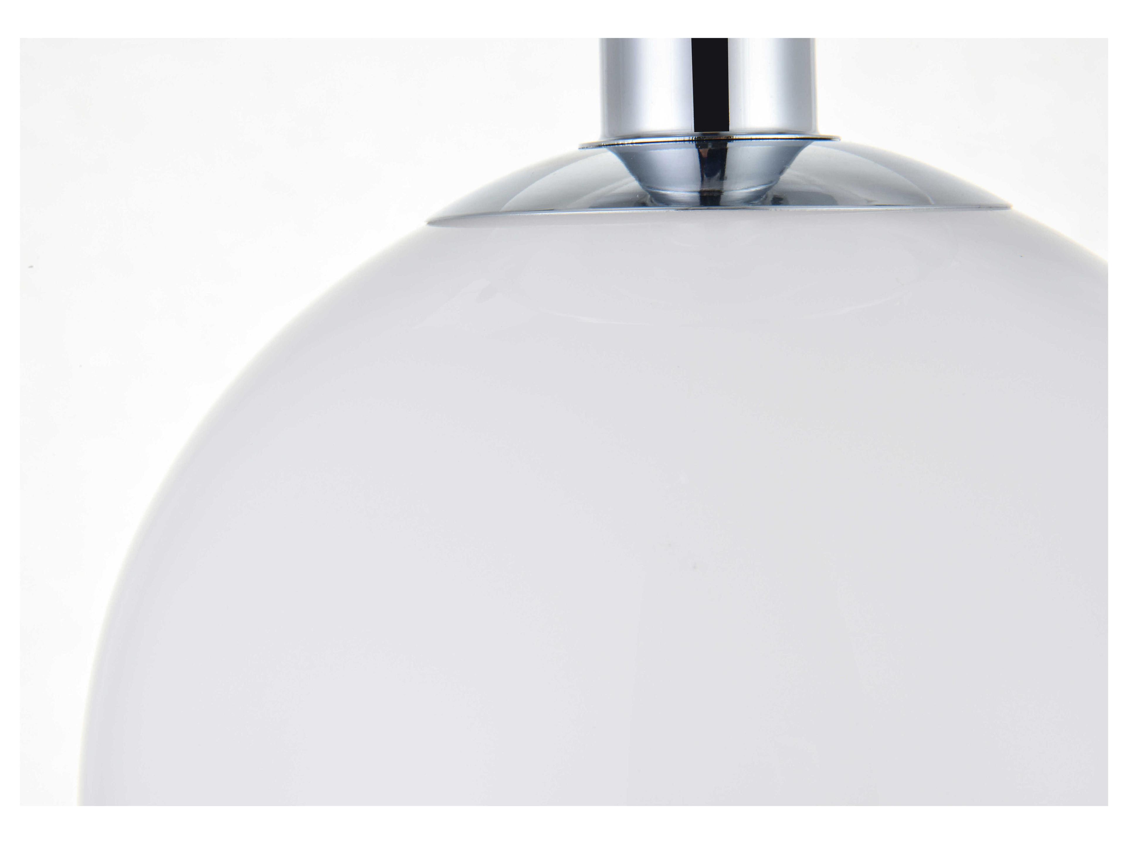 Elegant Lighting Baxter 1-Light Chrome Glass Globe Semi Flush Mount