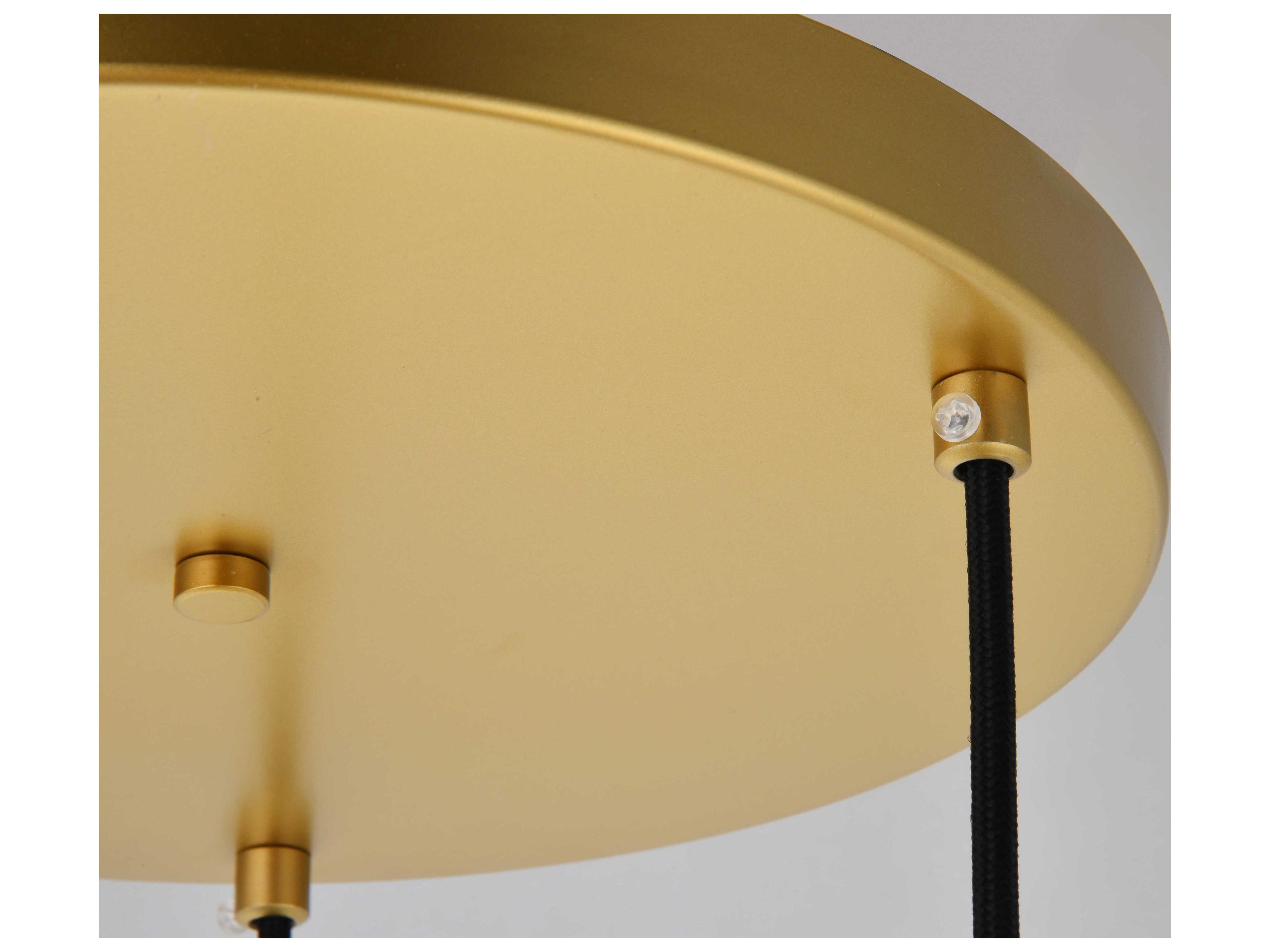 Elegant Lighting Baxter 3-Light Brass And Clear Glass Globe Pendant