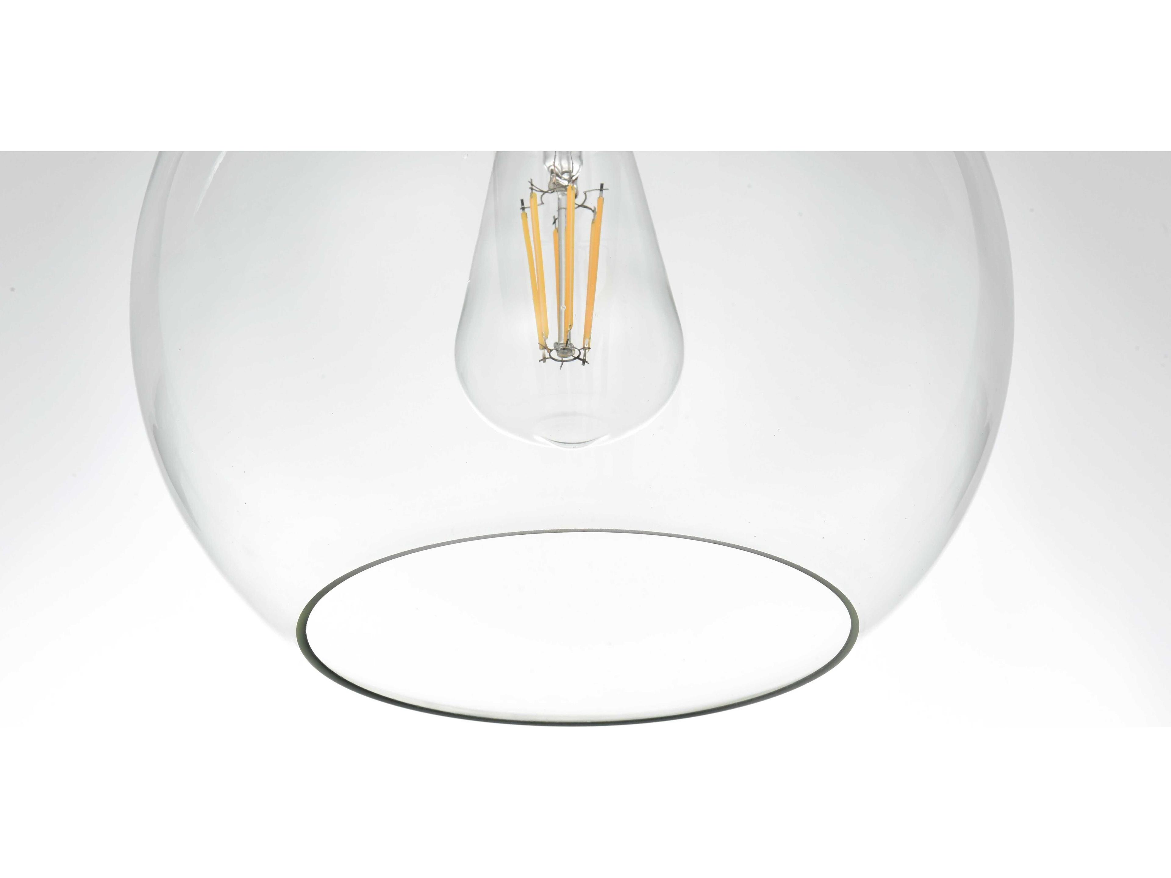 Elegant Lighting Baxter 1-Light Satin Gold Globe Semi Flush Mount
