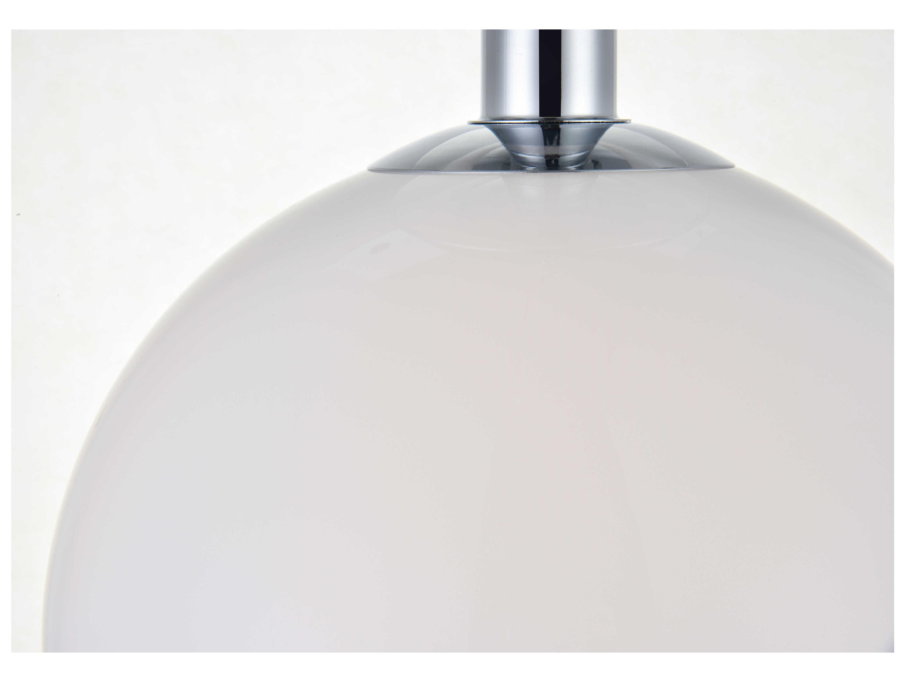 Elegant Lighting Baxter 1-Light Chrome Glass Globe Semi Flush Mount