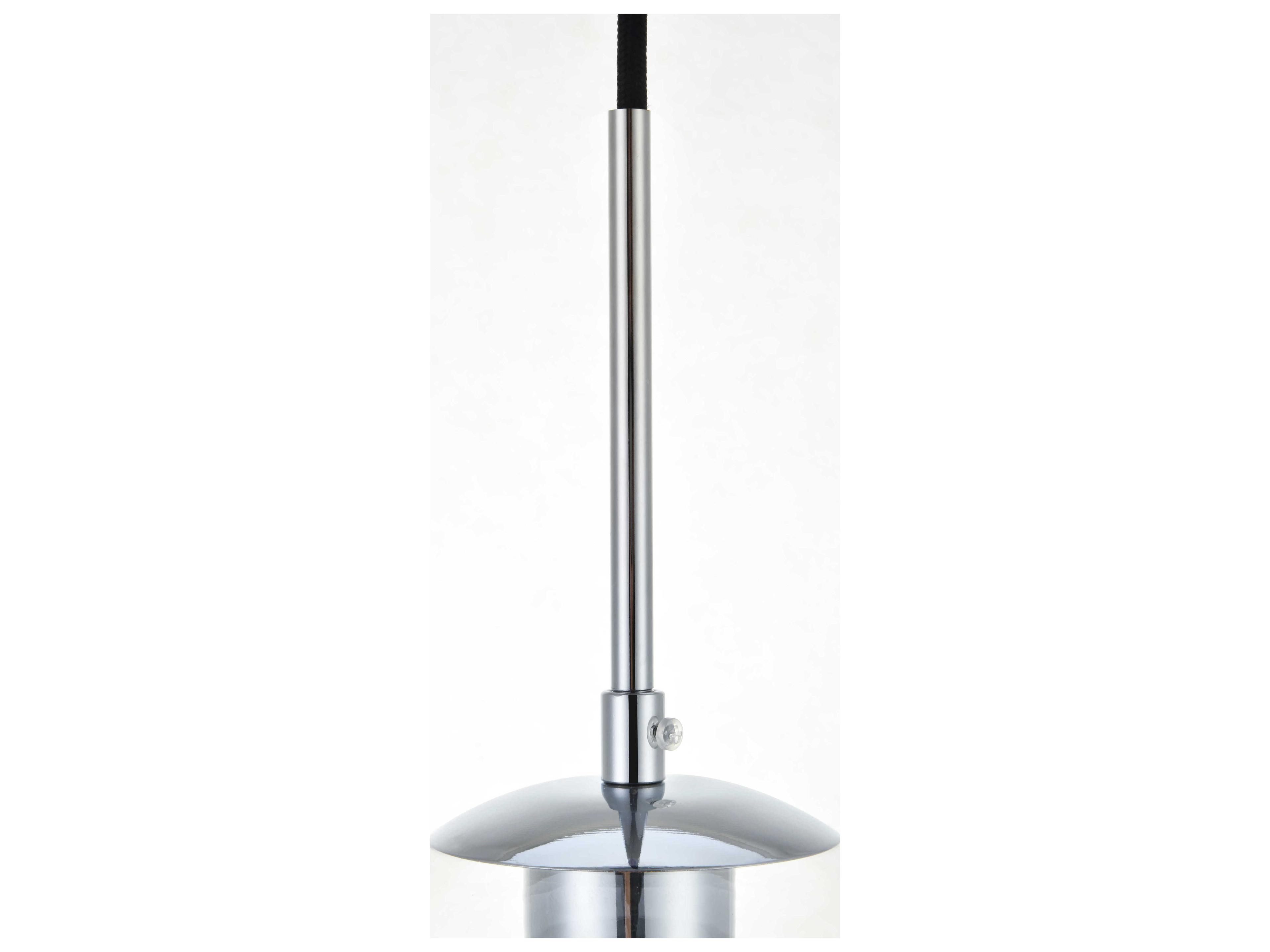 Elegant Lighting Baxter 1-Light Chrome Glass Globe Mini Pendant