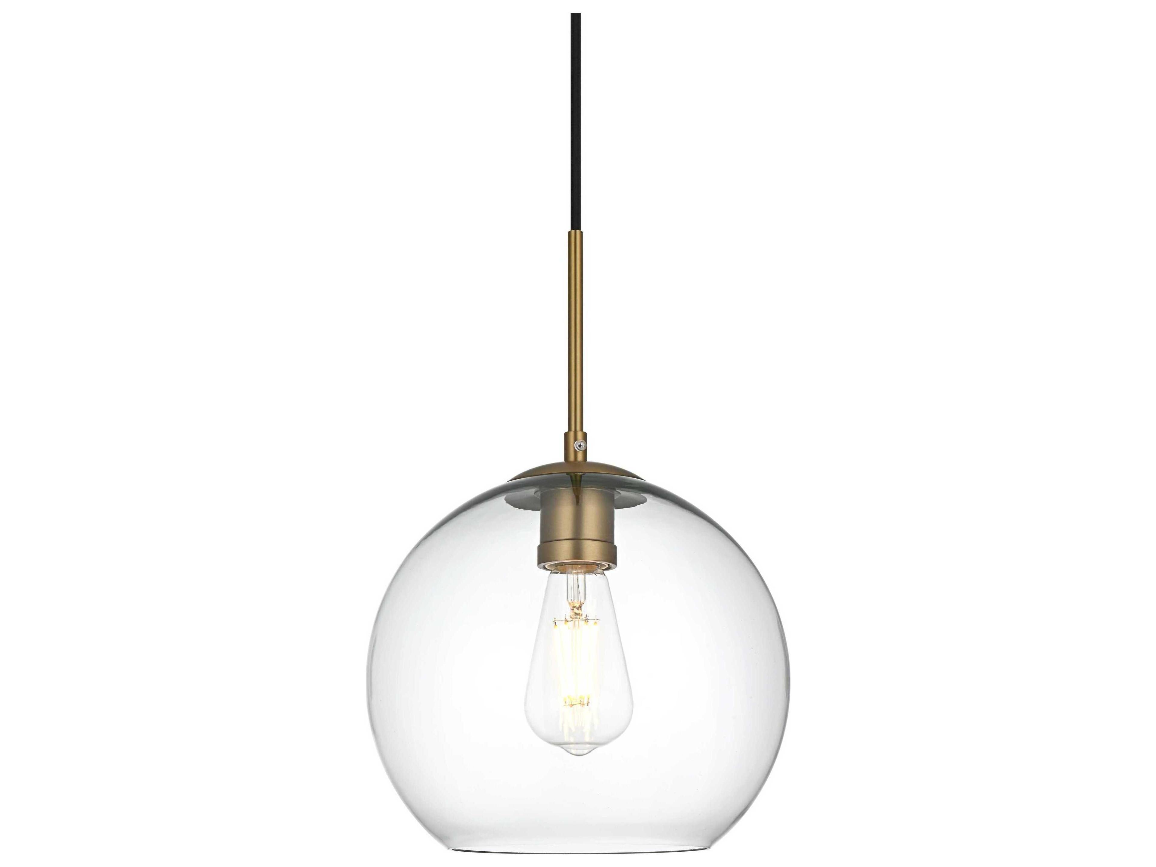 Elegant Lighting Baxter 1-Light Satin Gold Globe Mini Pendant