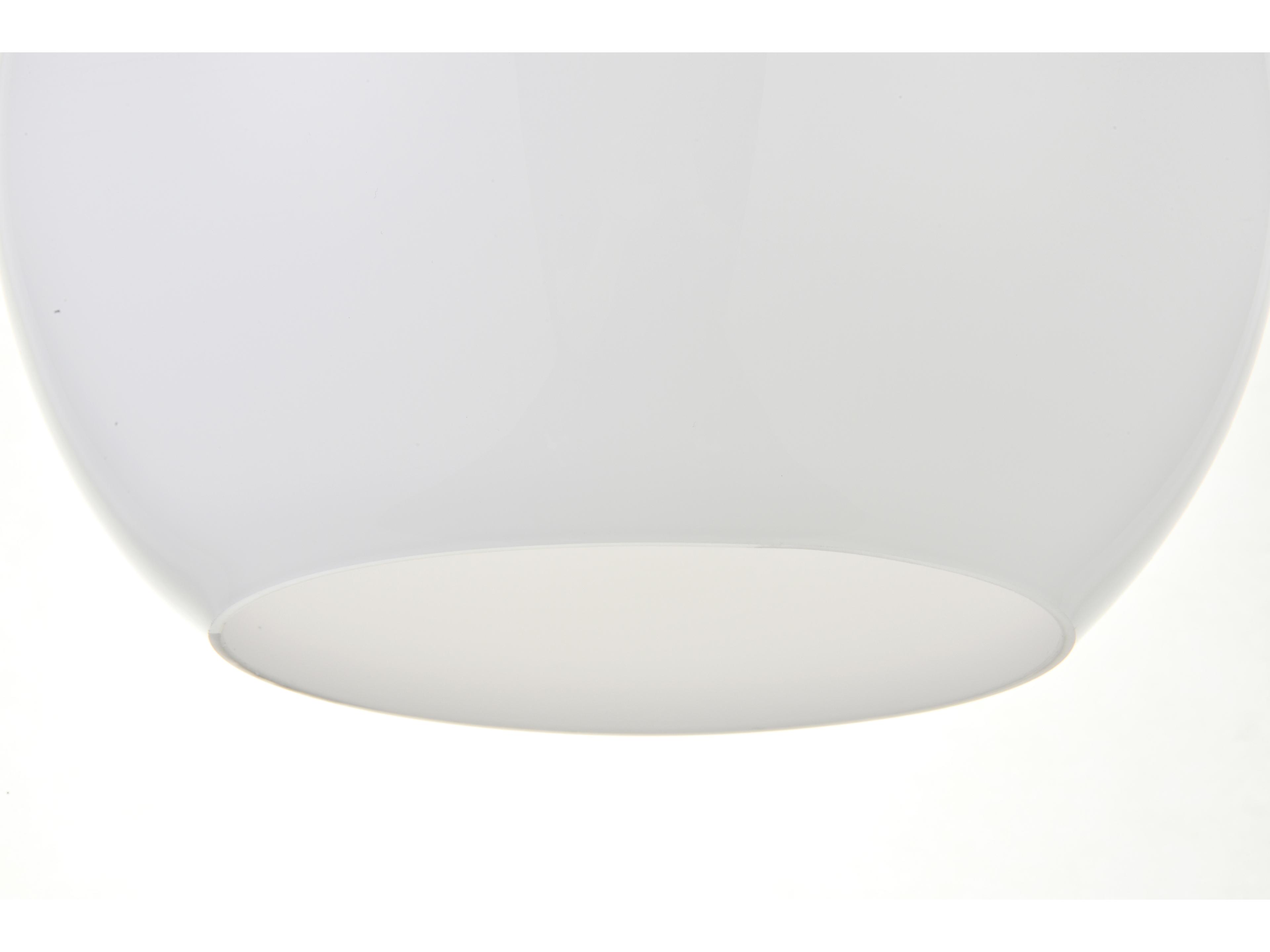 Elegant Lighting Baxter 1-Light Black And Frosted White Glass Globe Mini Pendant