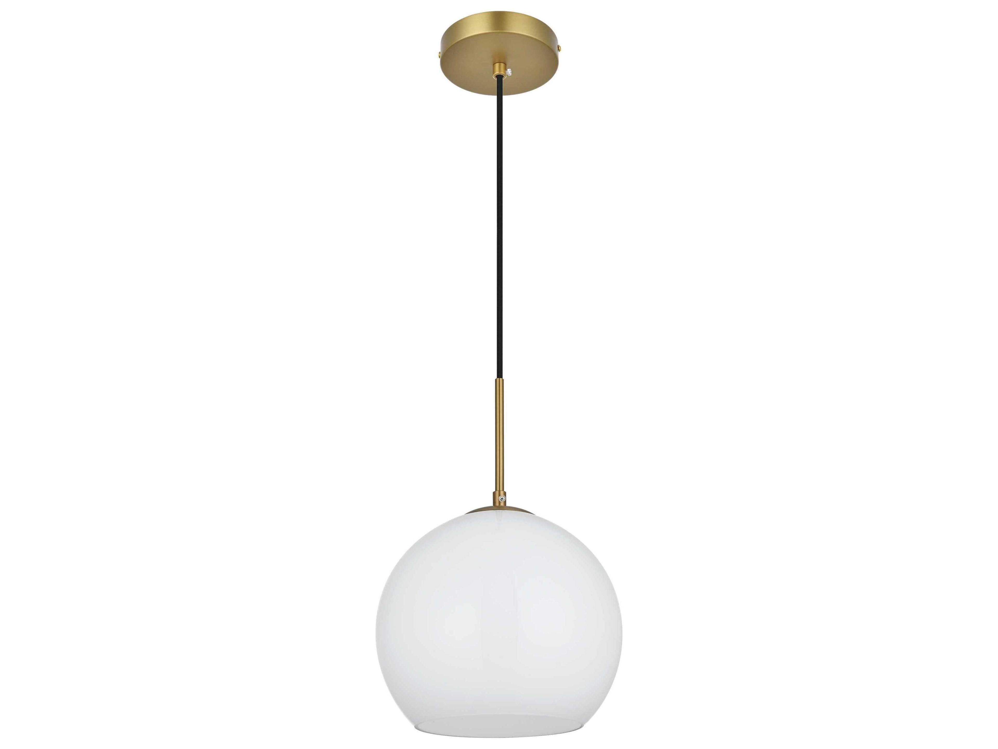 Elegant Lighting Baxter 1-Light Satin Gold Globe Mini Pendant