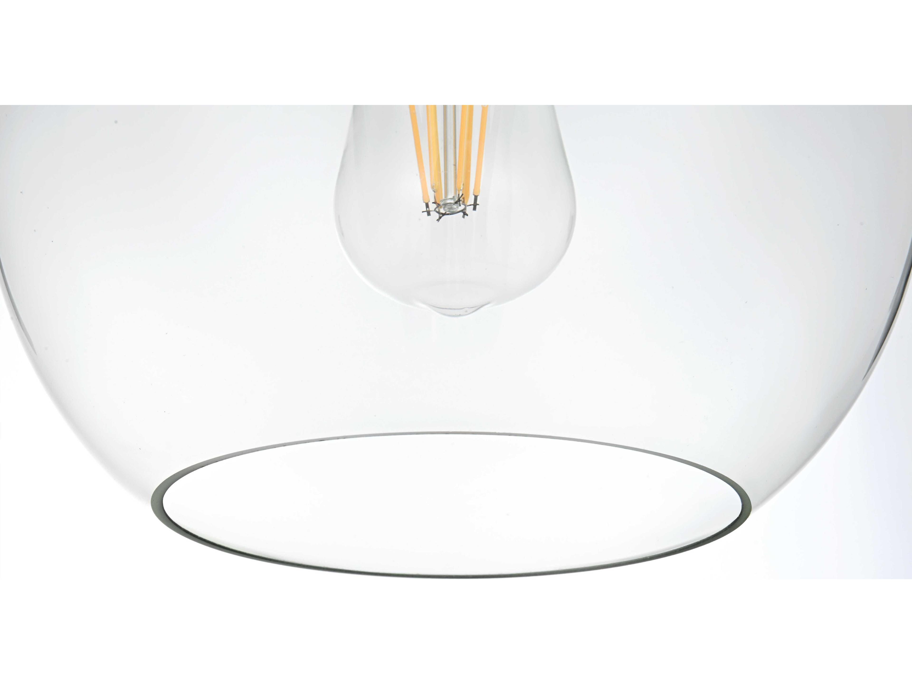 Elegant Lighting Baxter 3-Light Satin Gold Globe Pendant