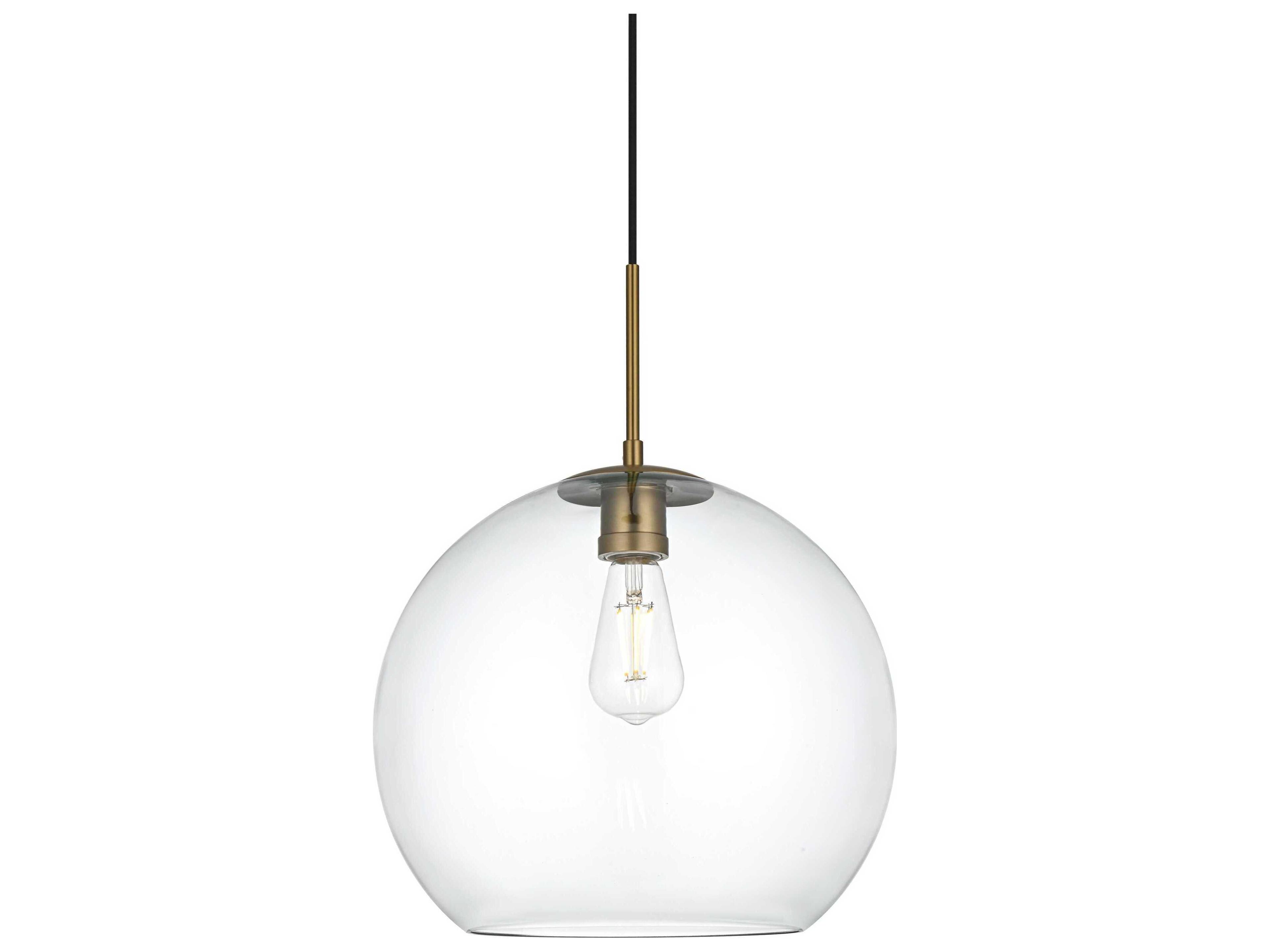 Elegant Lighting Baxter 1-Light Satin Gold Globe Pendant