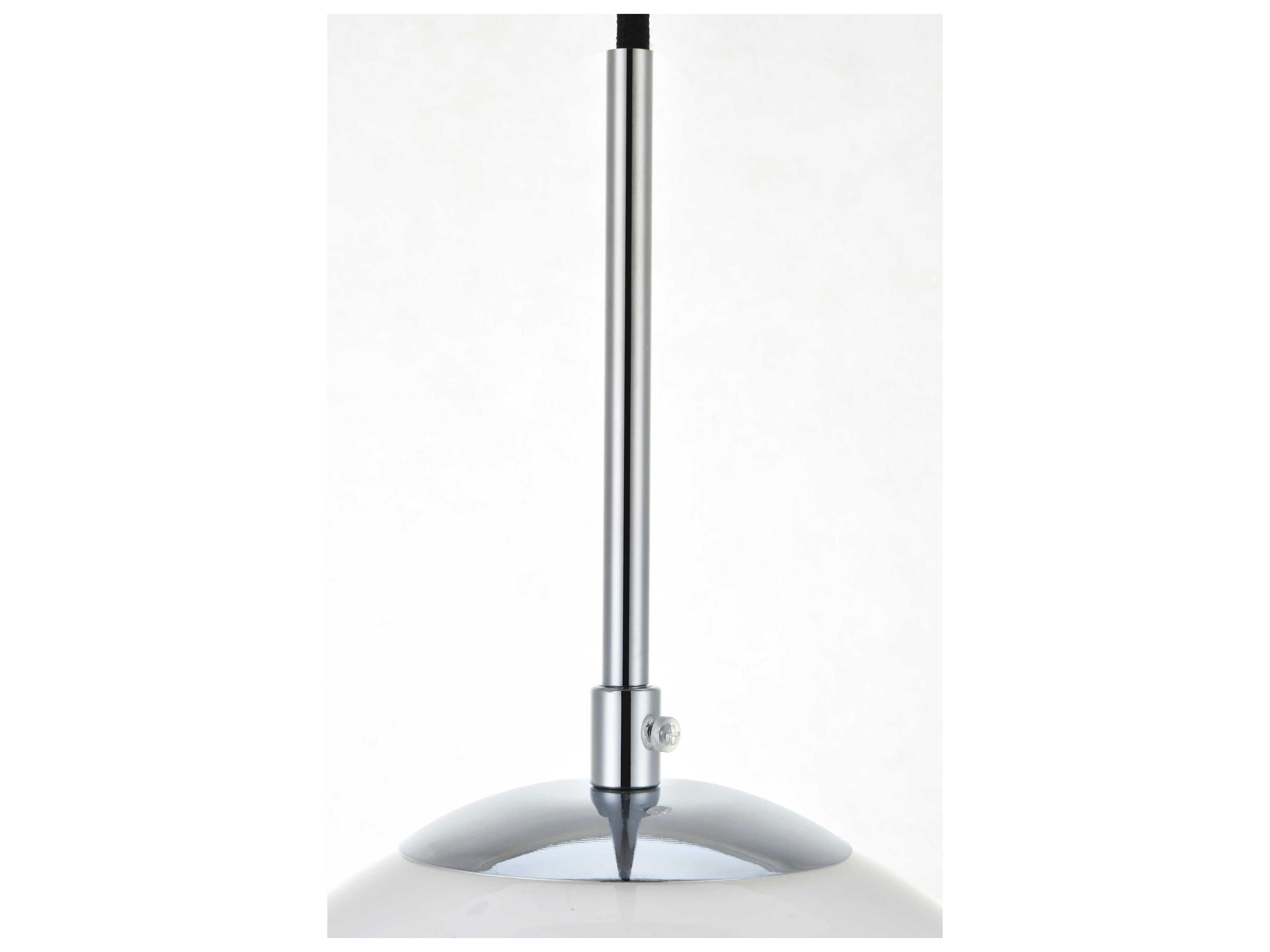 Elegant Lighting Baxter 1-Light Chrome And Frosted White Glass Globe Pendant
