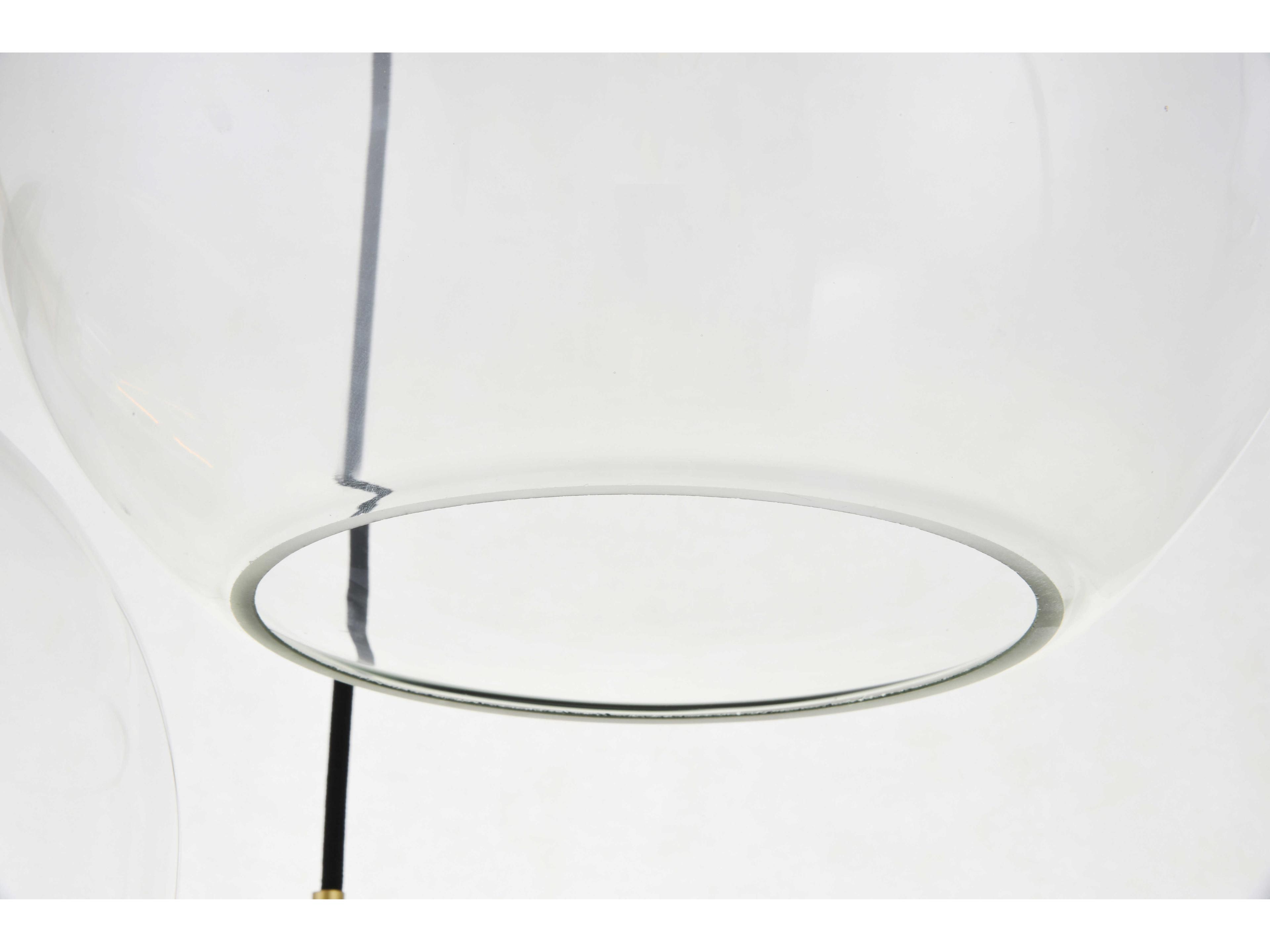 Elegant Lighting Baxter 3-Light Brass And Clear Glass Globe Pendant