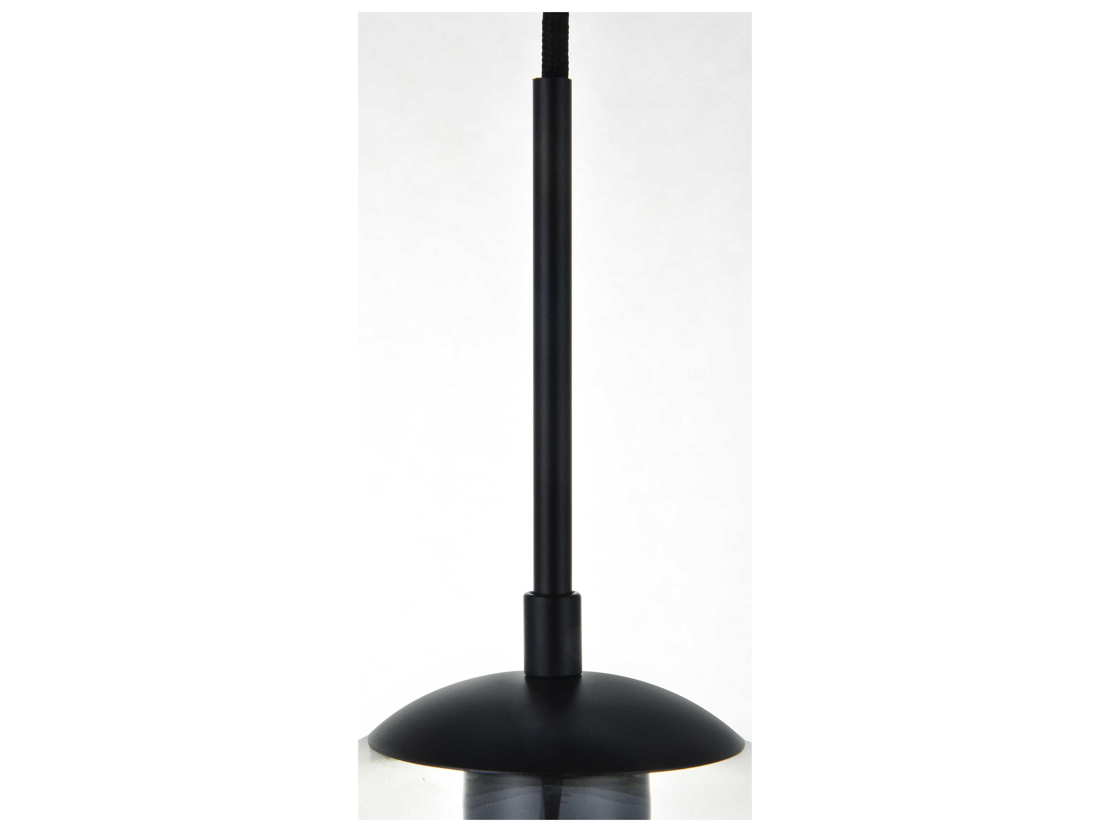 Elegant Lighting Baxter 1-Light Black And Clear Glass Globe Mini Pendant