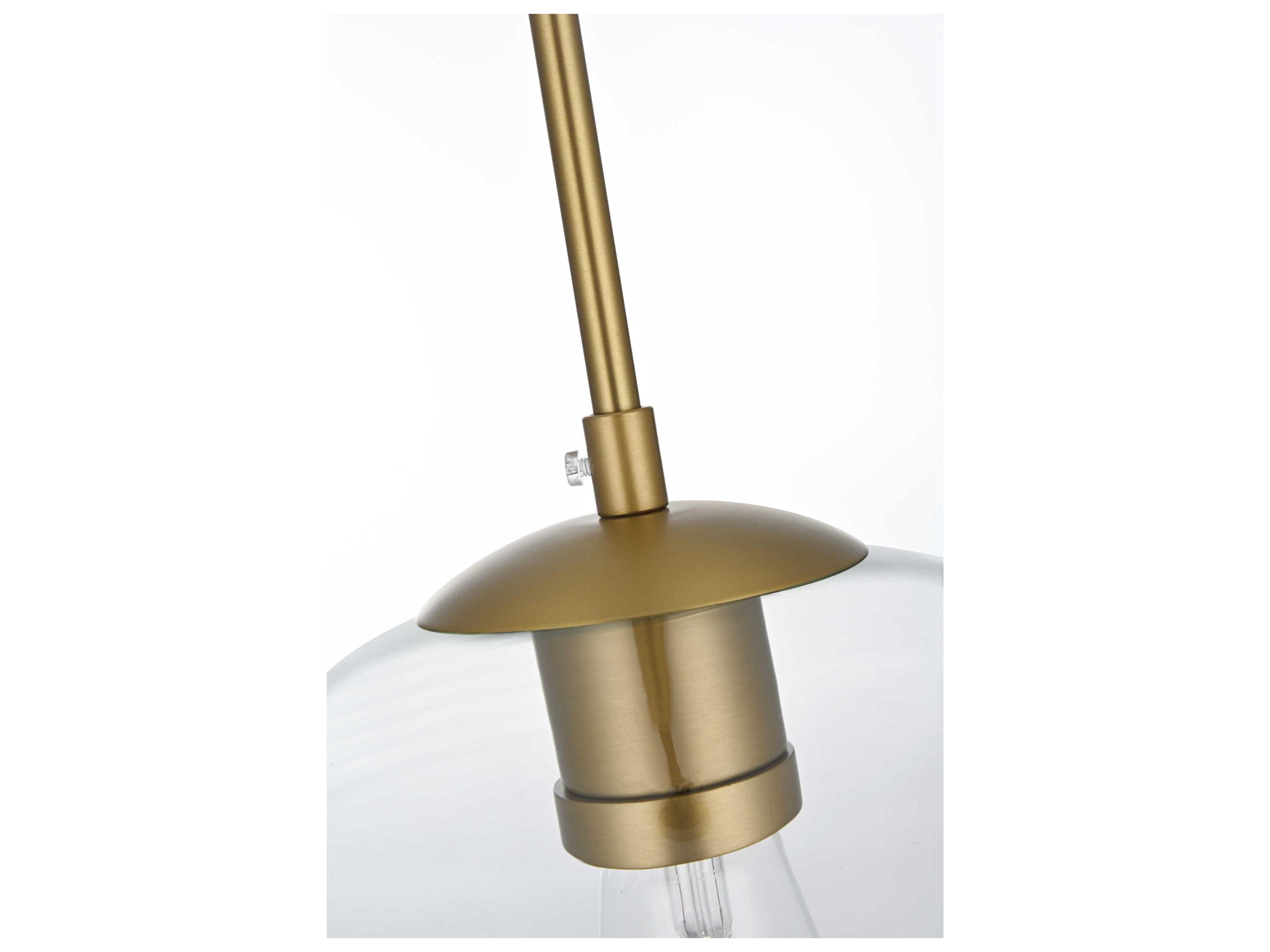 Elegant Lighting Baxter 1-Light Satin Gold Globe Mini Pendant