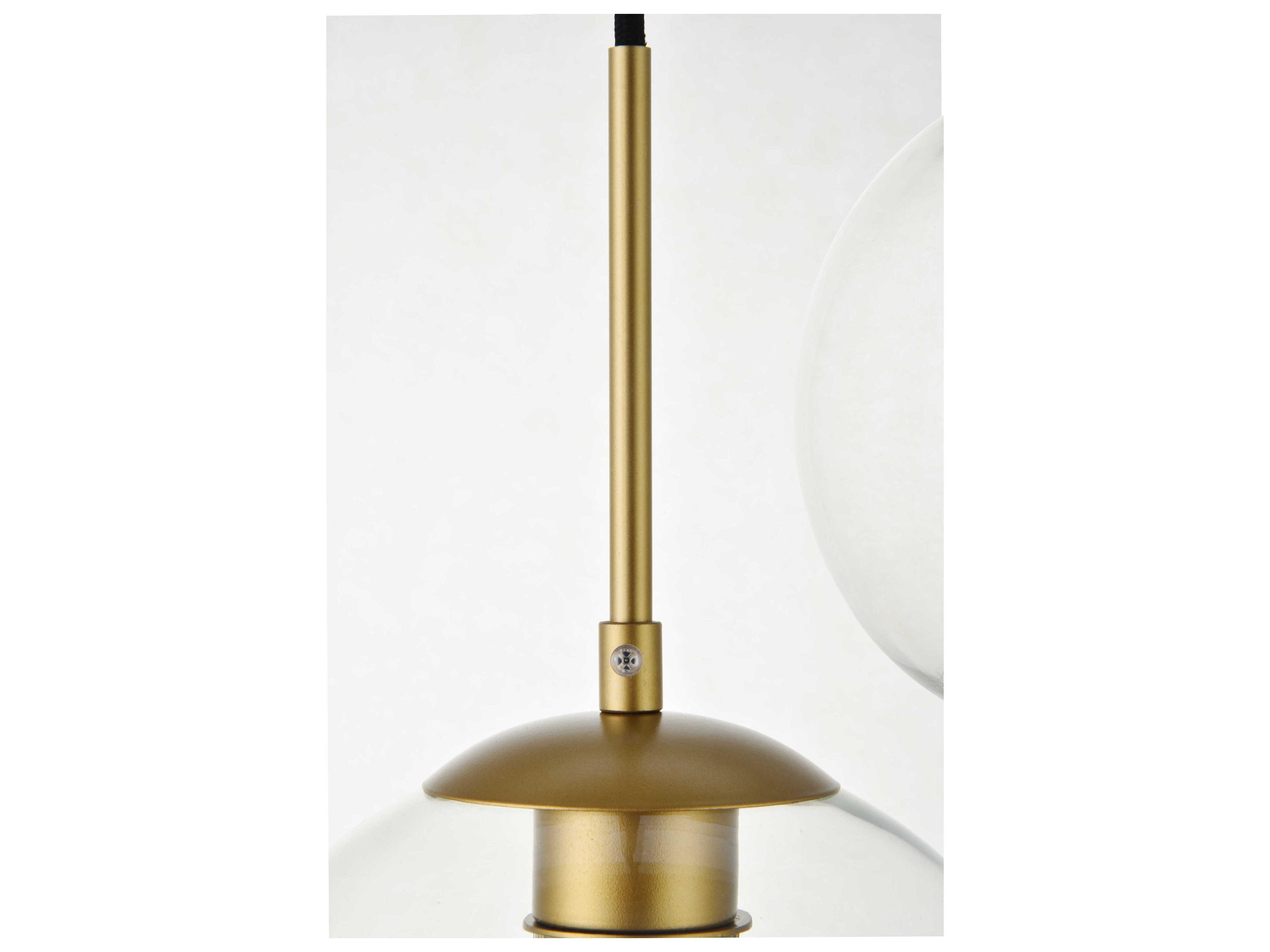 Elegant Lighting Baxter 5-Light Brass And Clear Glass Globe Pendant