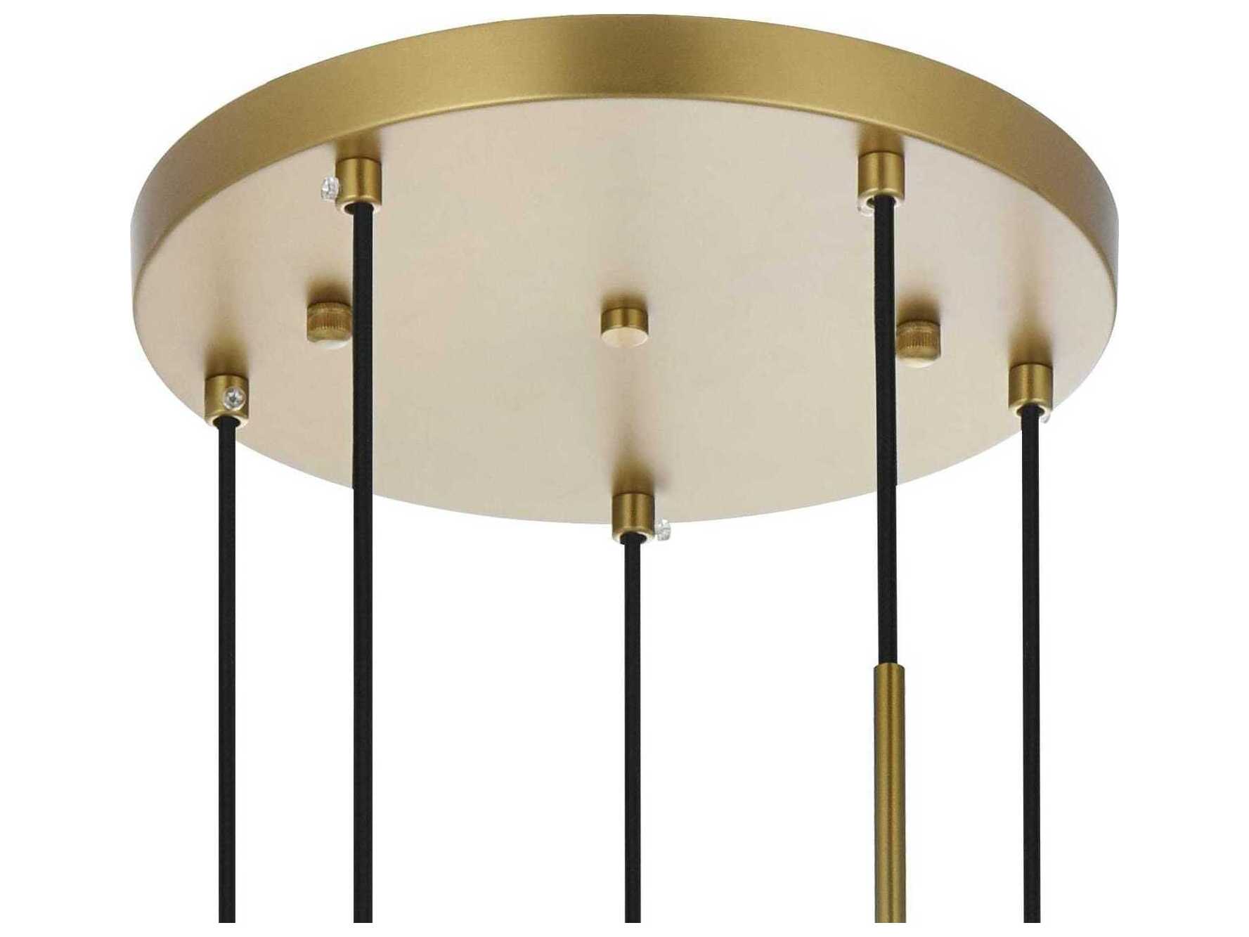 Elegant Lighting Baxter 5-Light Satin Gold Globe Pendant