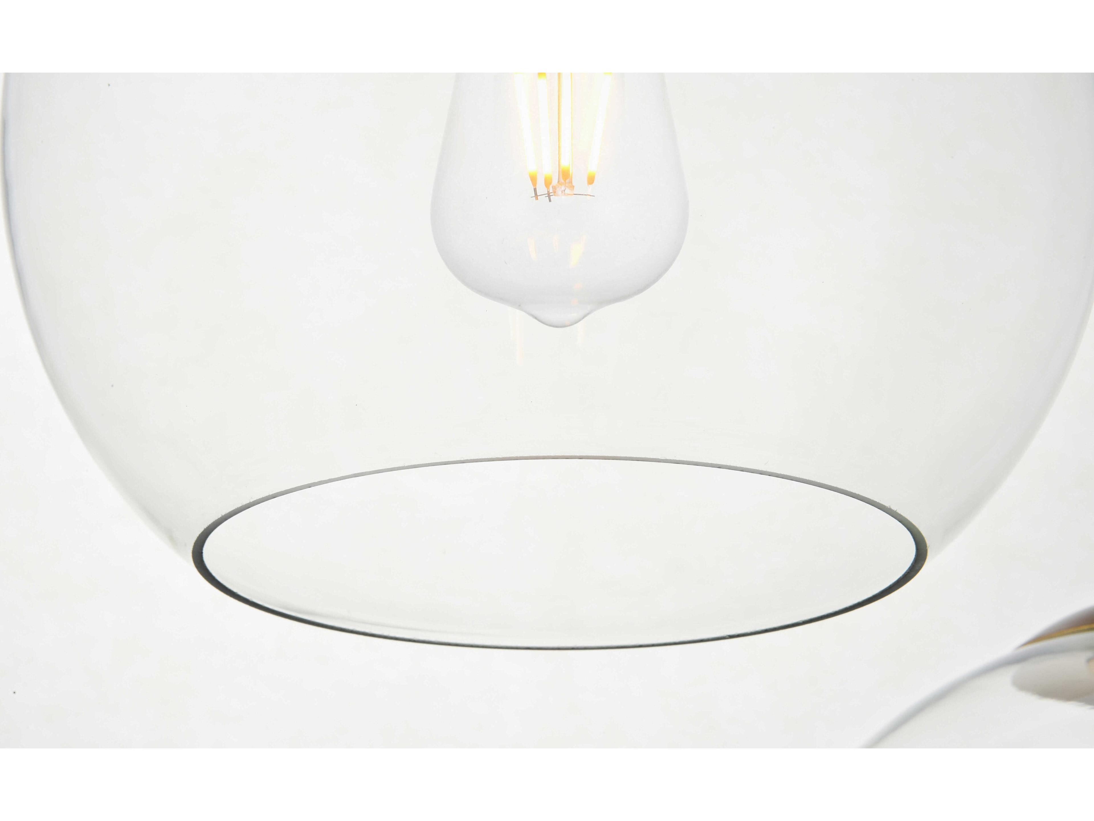 Elegant Lighting Baxter 7-Light Brass And Clear Glass Globe Island Pendant