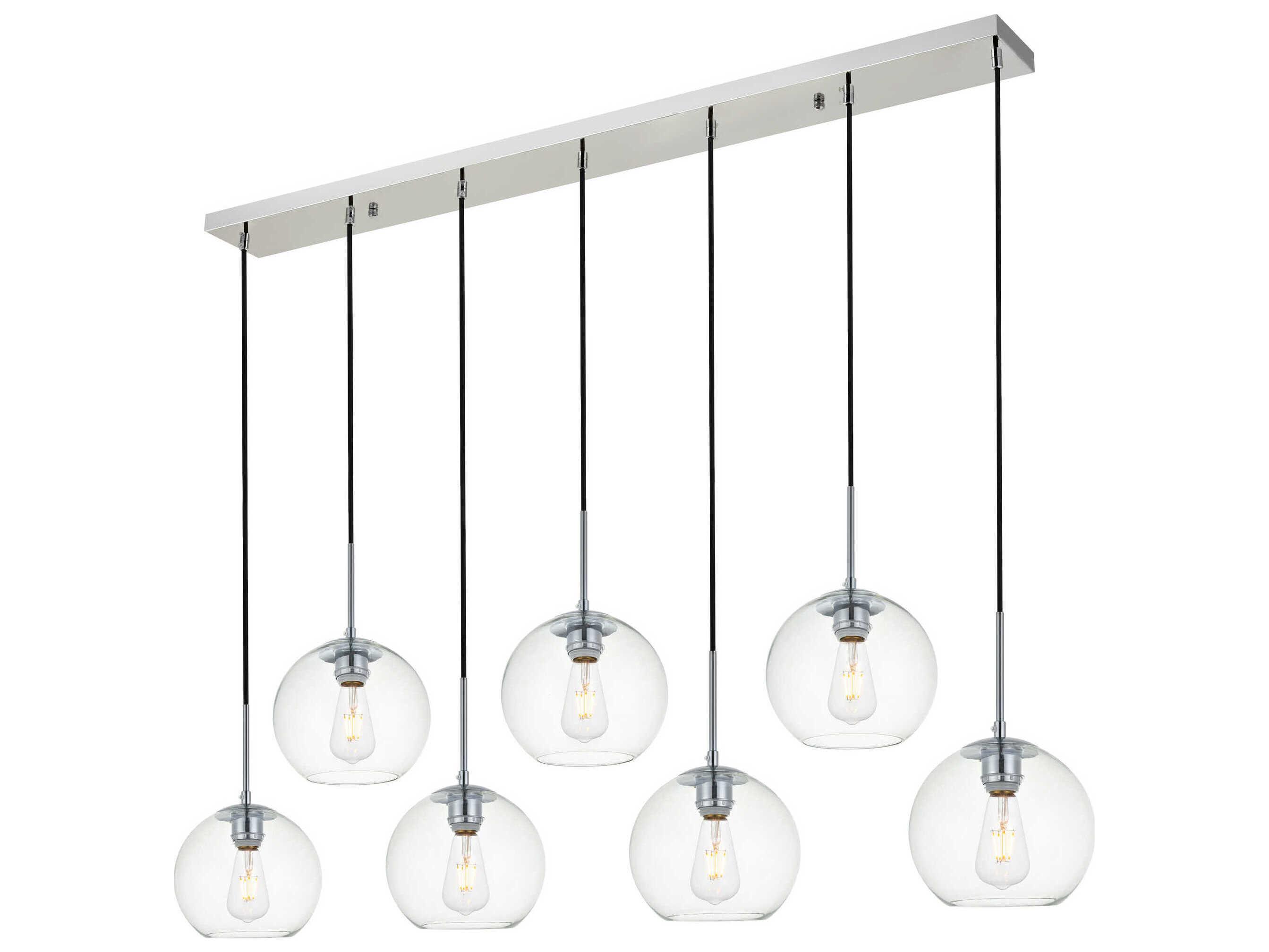 Elegant Lighting Baxter 7-Light Chrome And Clear Glass Globe Island Pendant