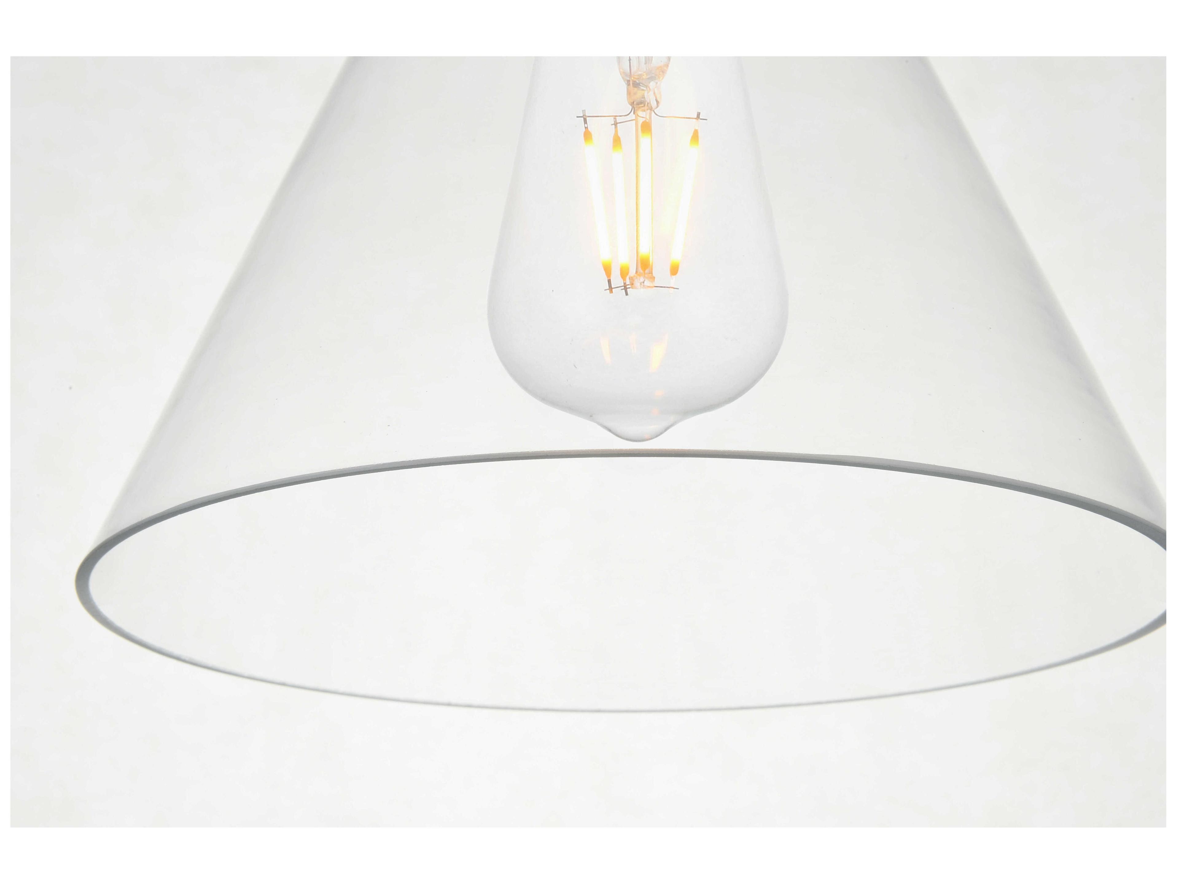 Elegant Lighting Destry 1-Light Brass Glass Mini Pendant