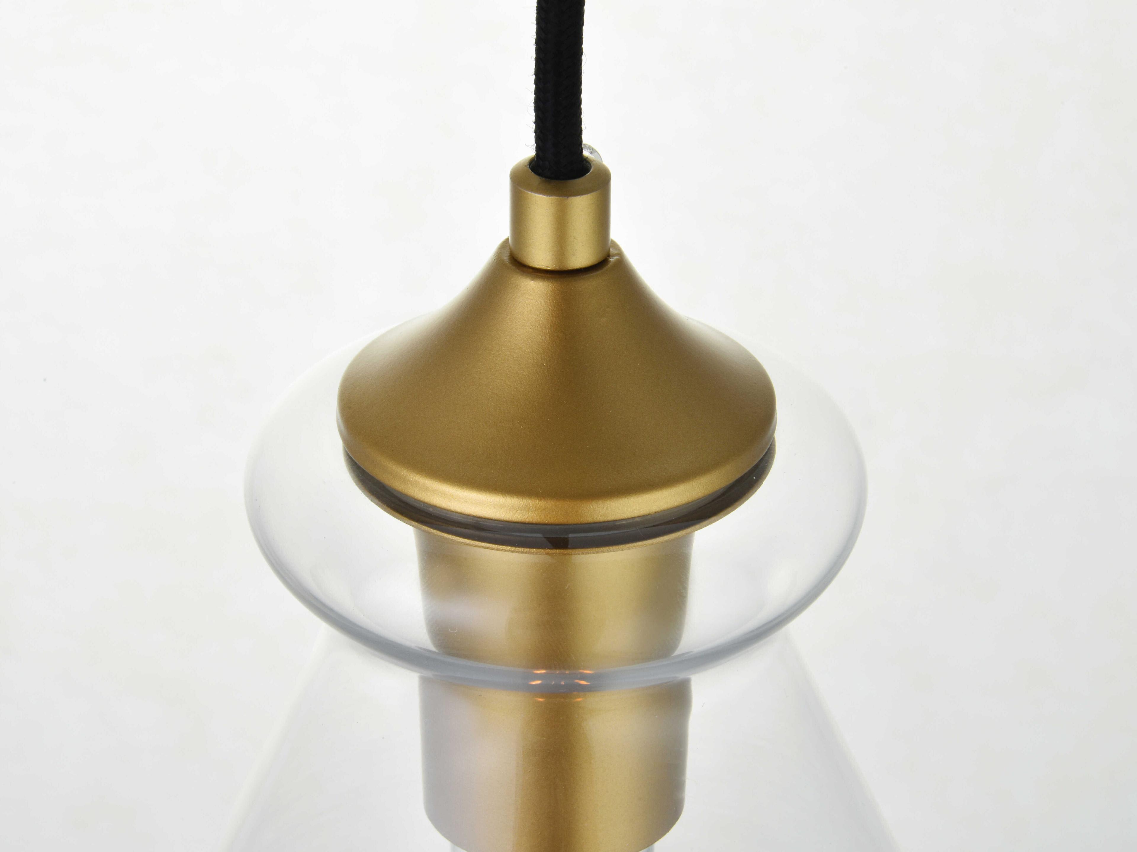 Elegant Lighting Destry 1-Light Brass Glass Mini Pendant