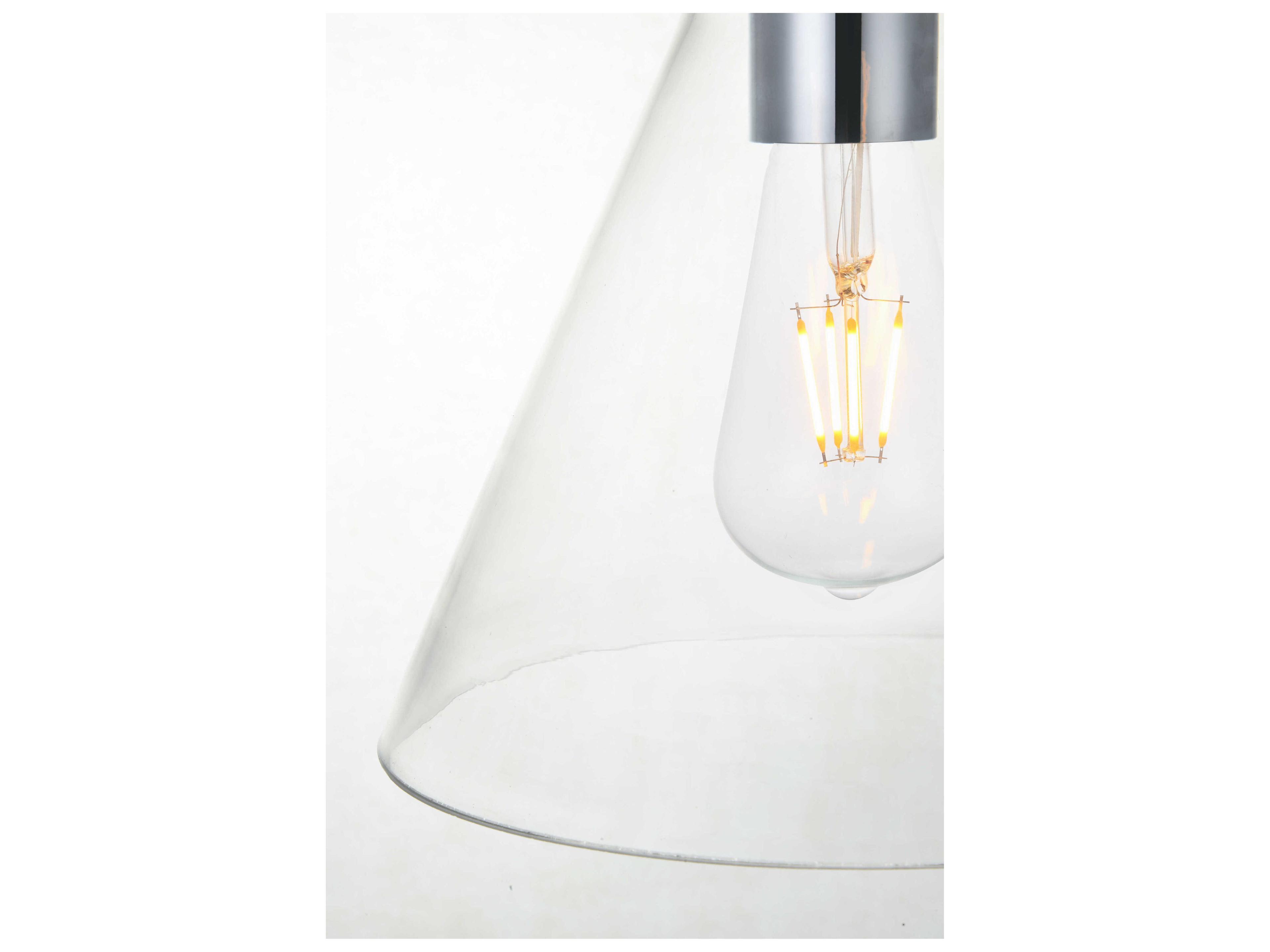 Elegant Lighting Destry 1-Light Chrome Glass Mini Pendant