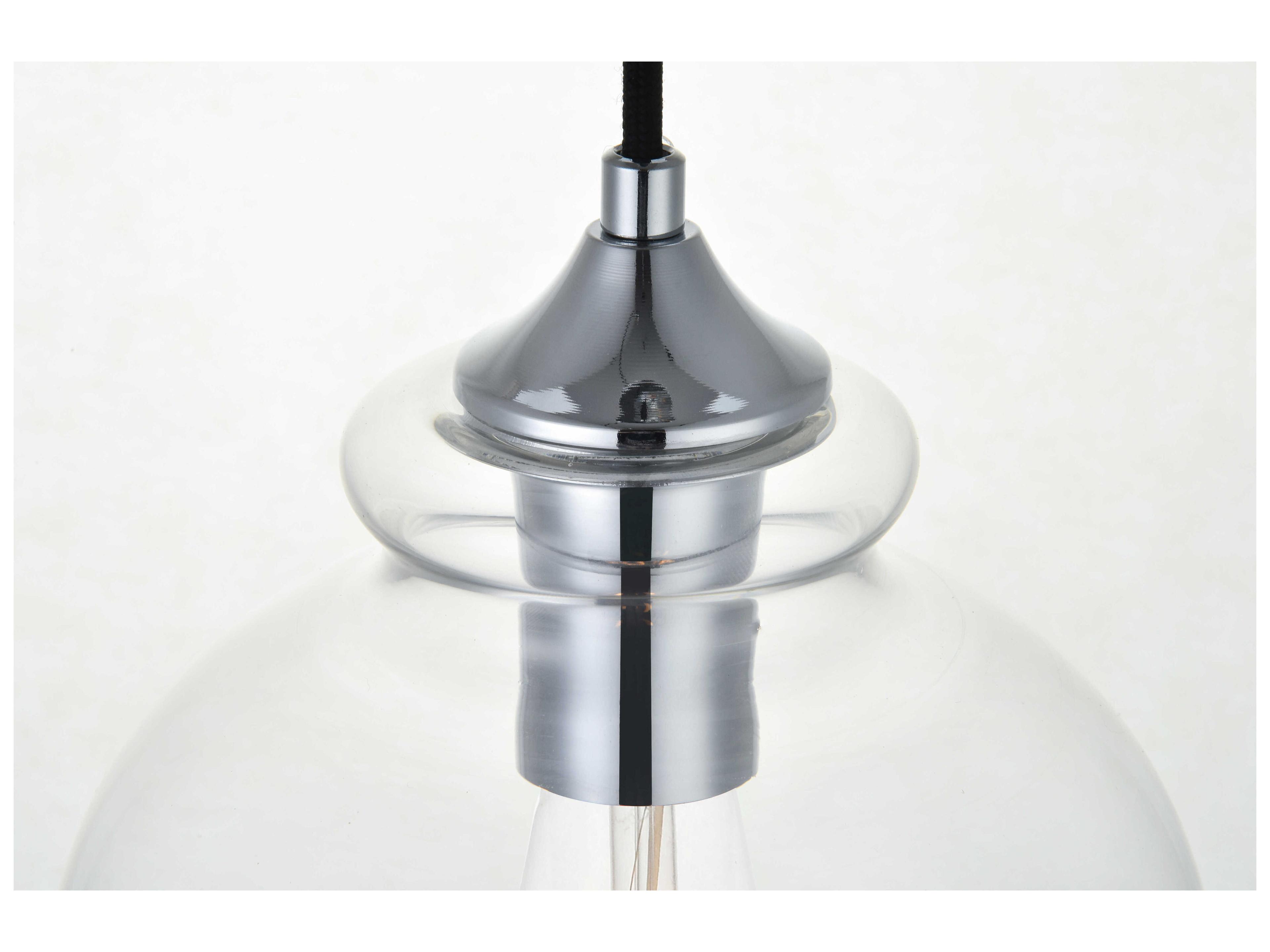 Elegant Lighting Destry 1-Light Chrome Glass Round Mini Pendant