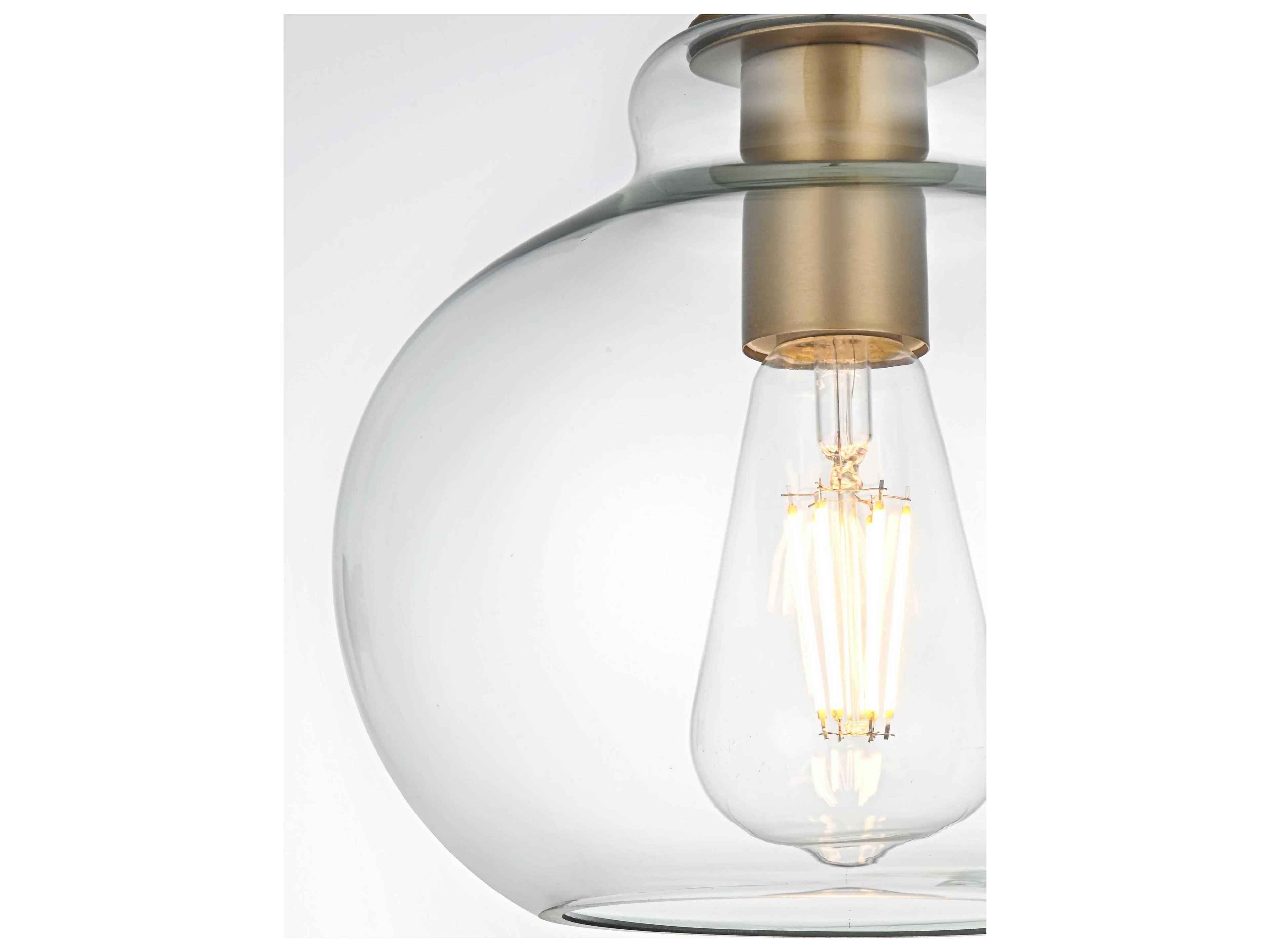Elegant Lighting Destry 1-Light Satin Gold Mini Pendant