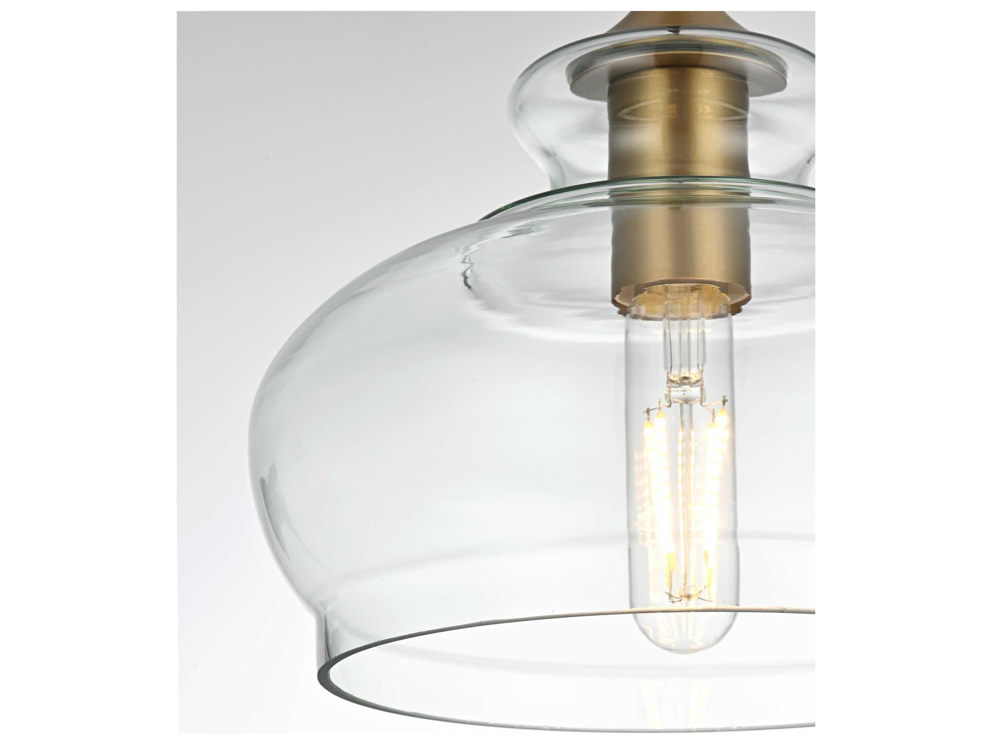 Elegant Lighting Destry 1-Light Satin Gold Mini Pendant