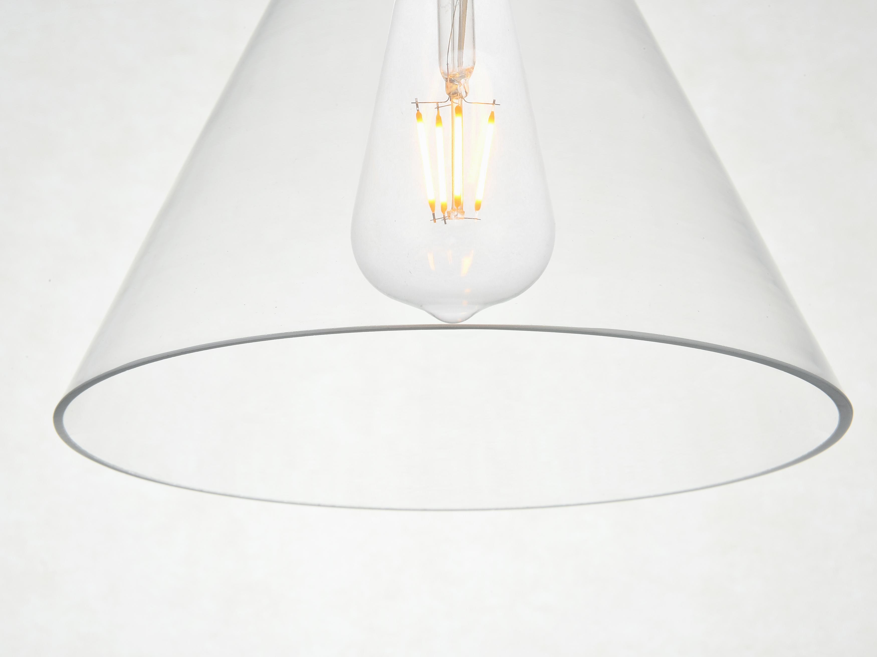 Elegant Lighting Destry 3-Light Black Glass Geometric Pendant