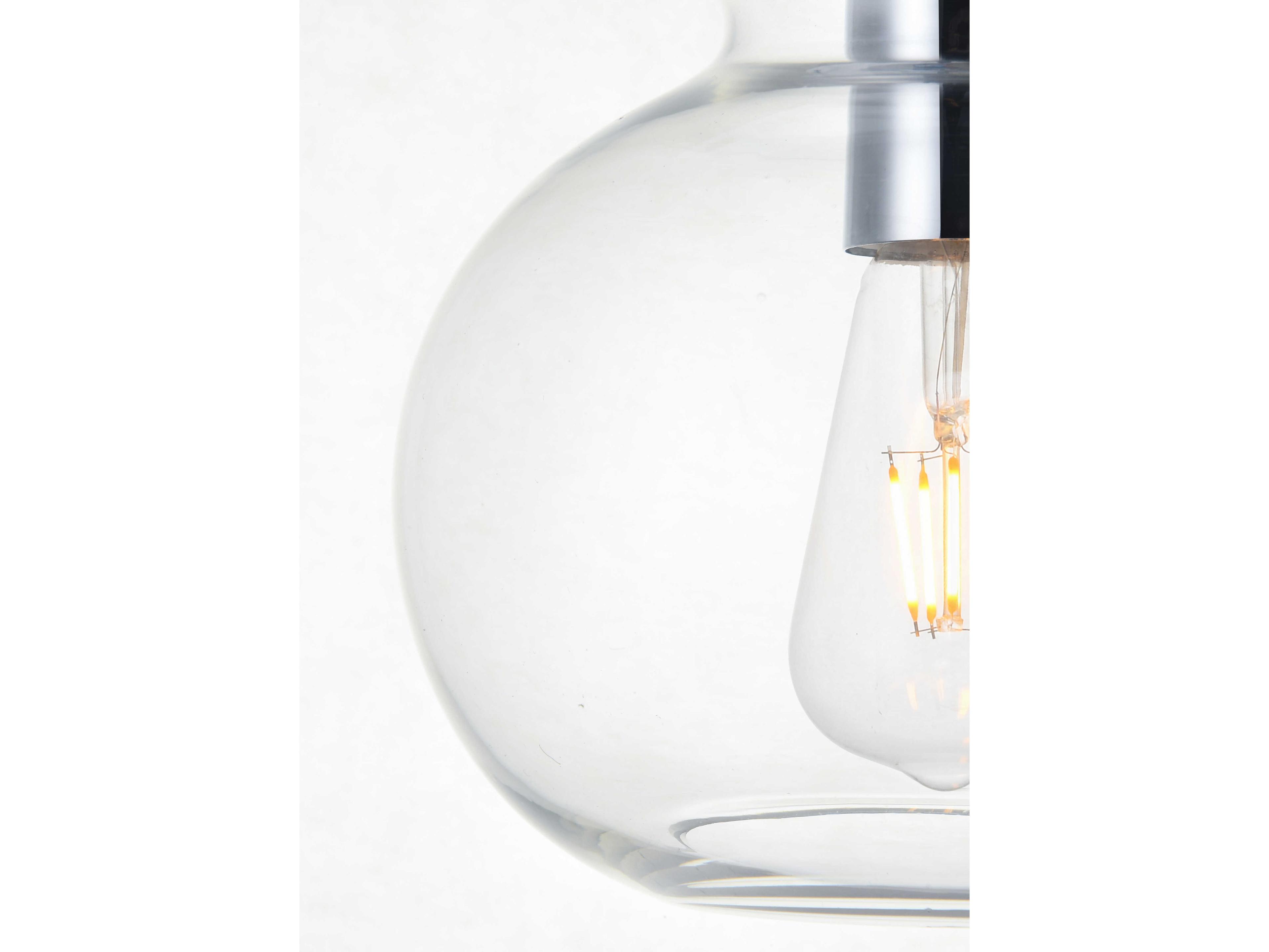 Elegant Lighting Destry 3-Light Chrome Glass Geometric Pendant