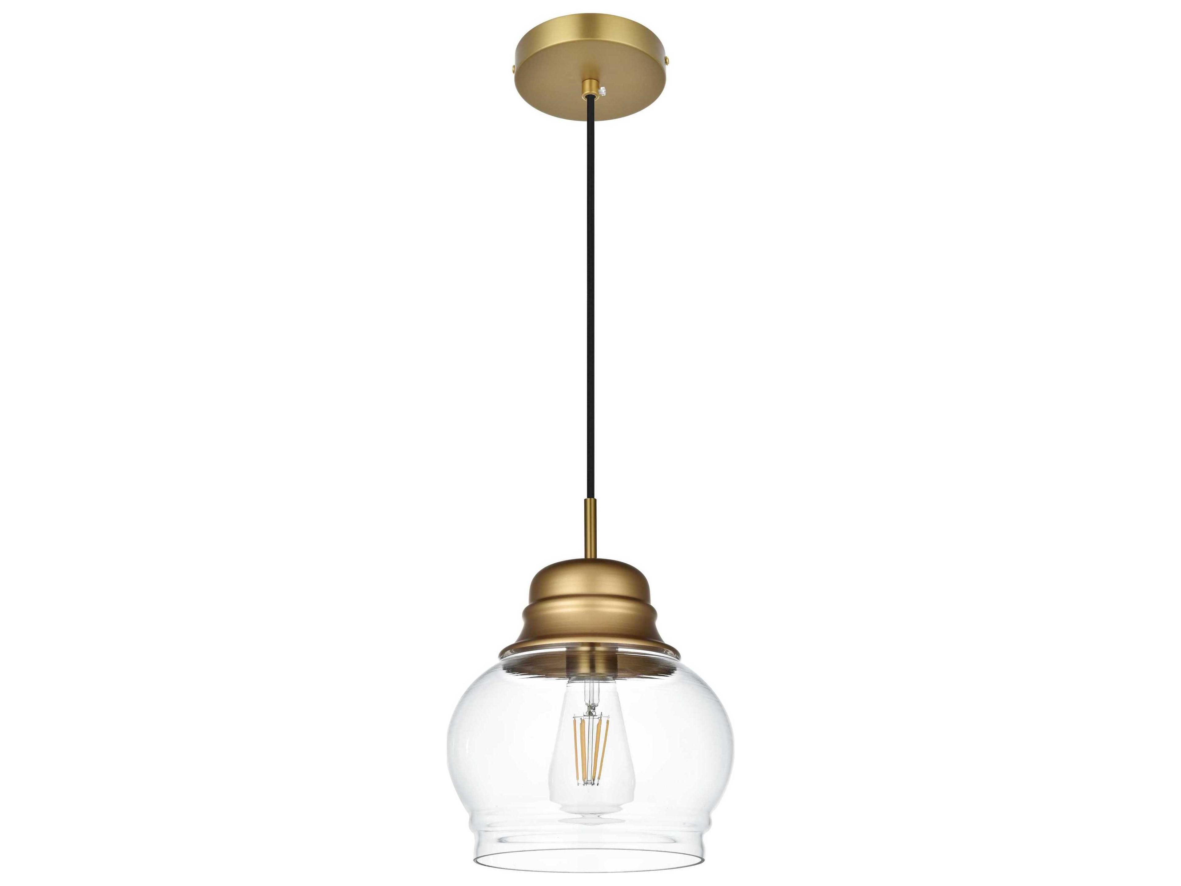 Elegant Lighting Kenna 1-Light Satin Gold Mini Pendant