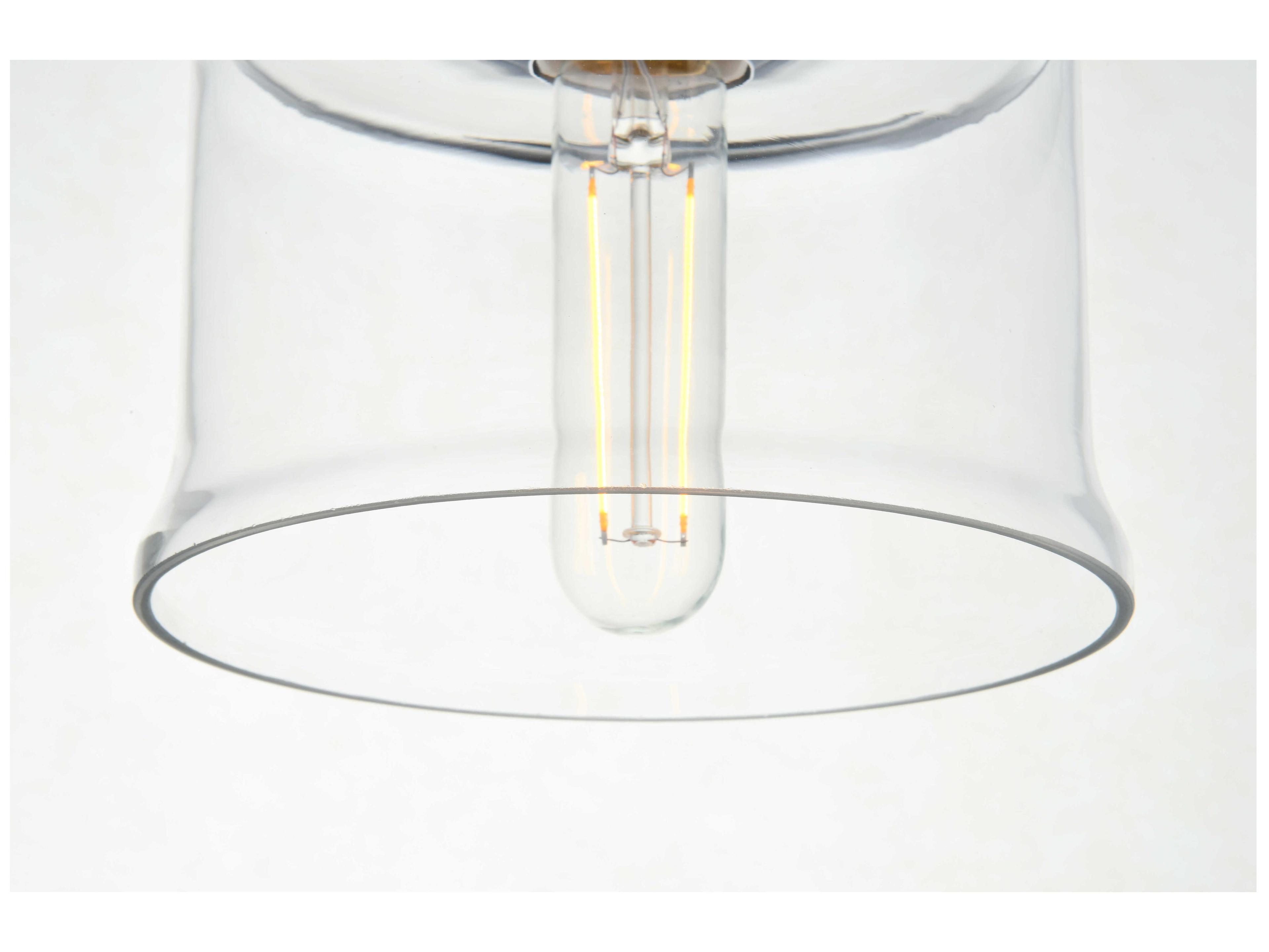 Elegant Lighting Kenna 1-Light Chrome Glass Mini Pendant