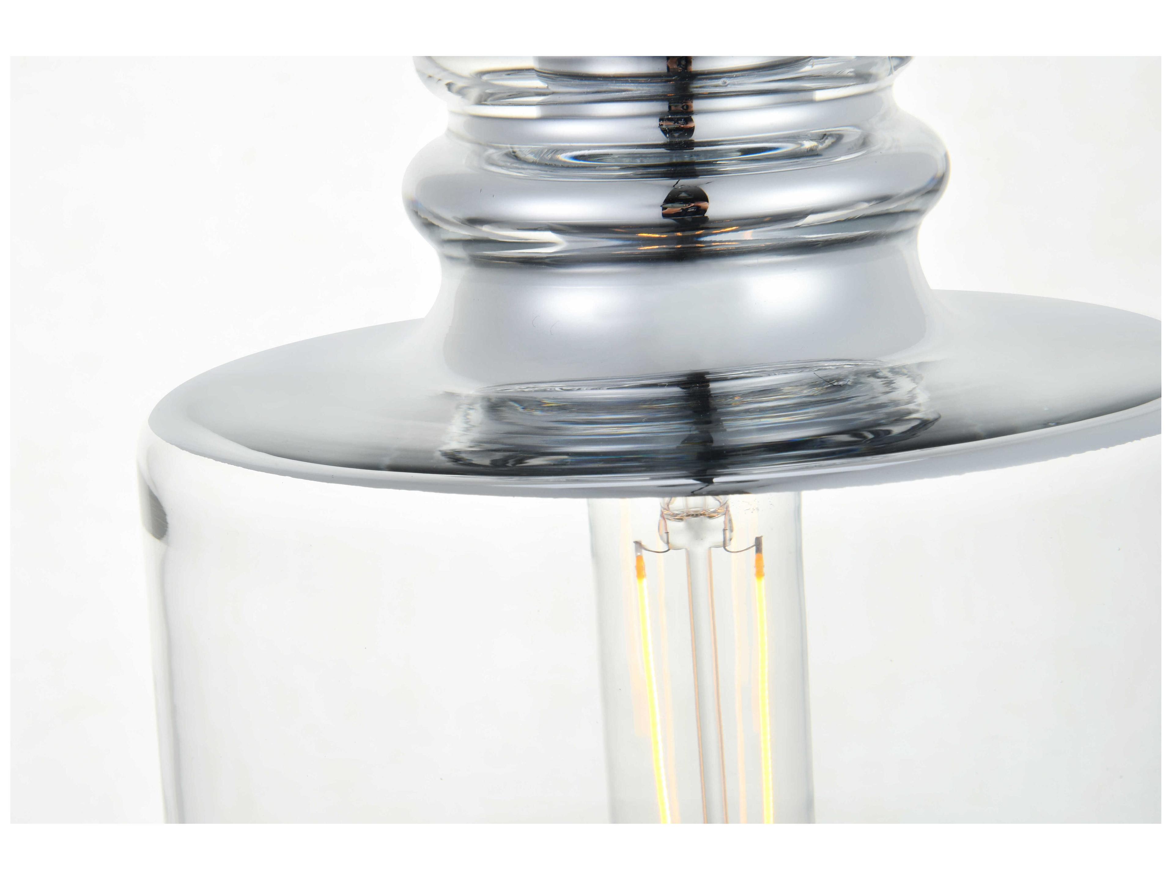 Elegant Lighting Kenna 1-Light Chrome Glass Mini Pendant